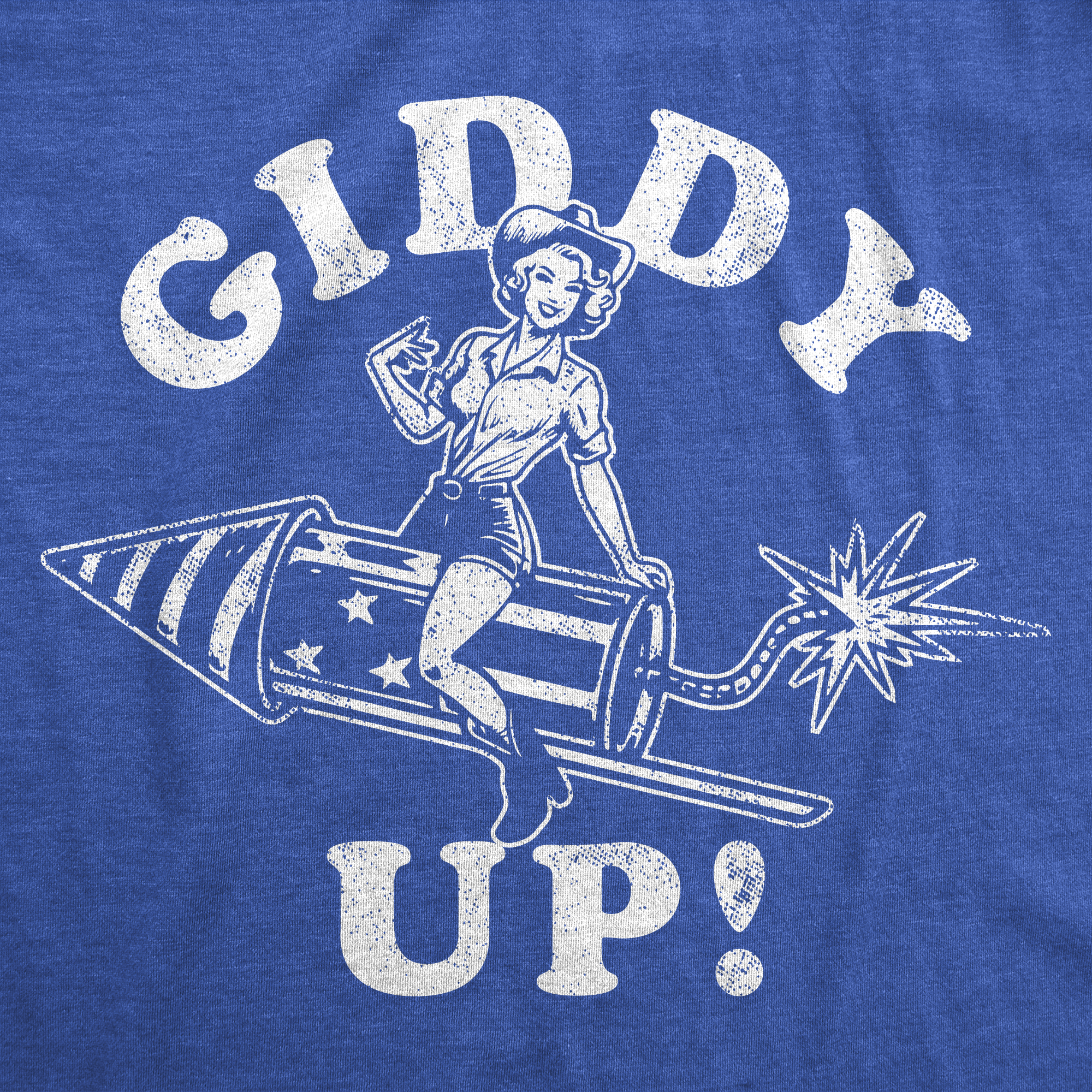 Funny Heather Royal - Giddy Up Giddy Up Womens T Shirt Nerdy Fourth of July sarcastic Tee