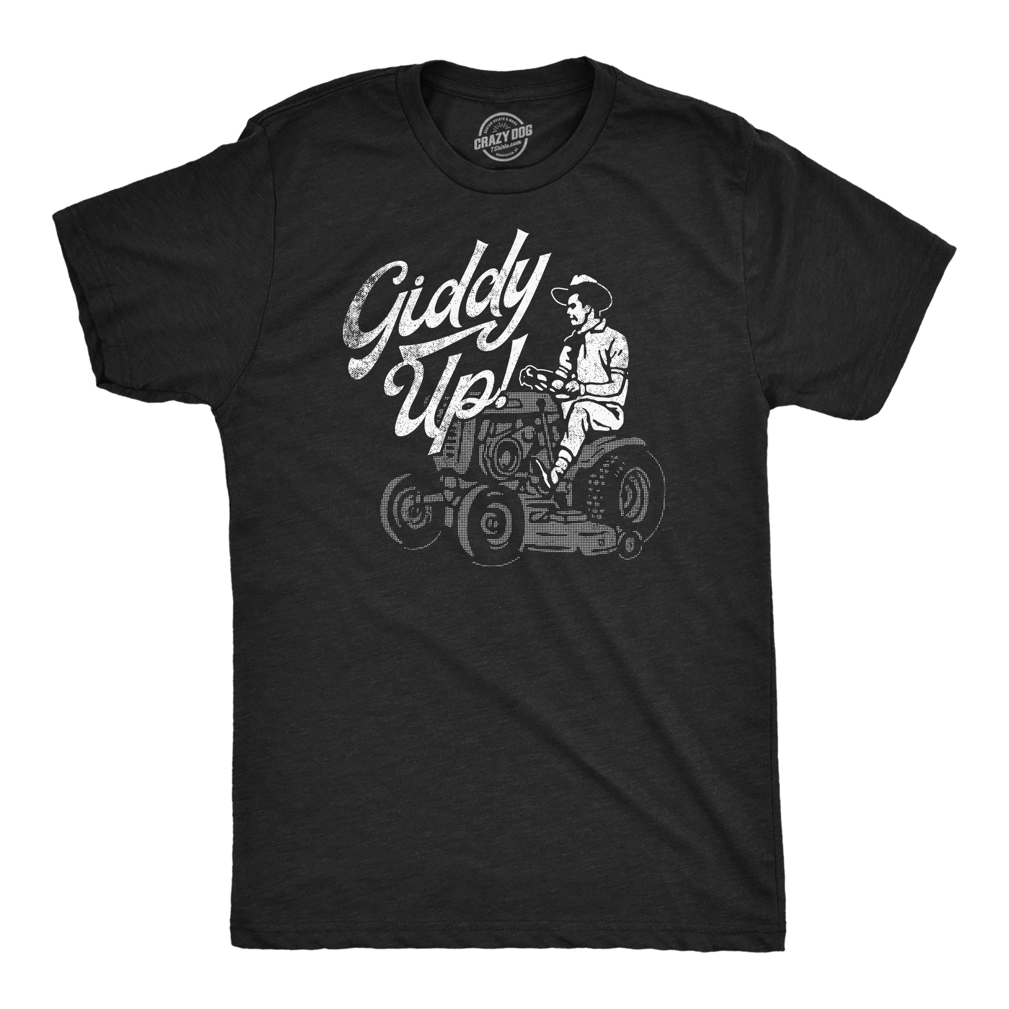 Funny Heather Black - Giddy Up Lawn Mower Giddy Up Lawn Mower Mens T Shirt Nerdy sarcastic Tee