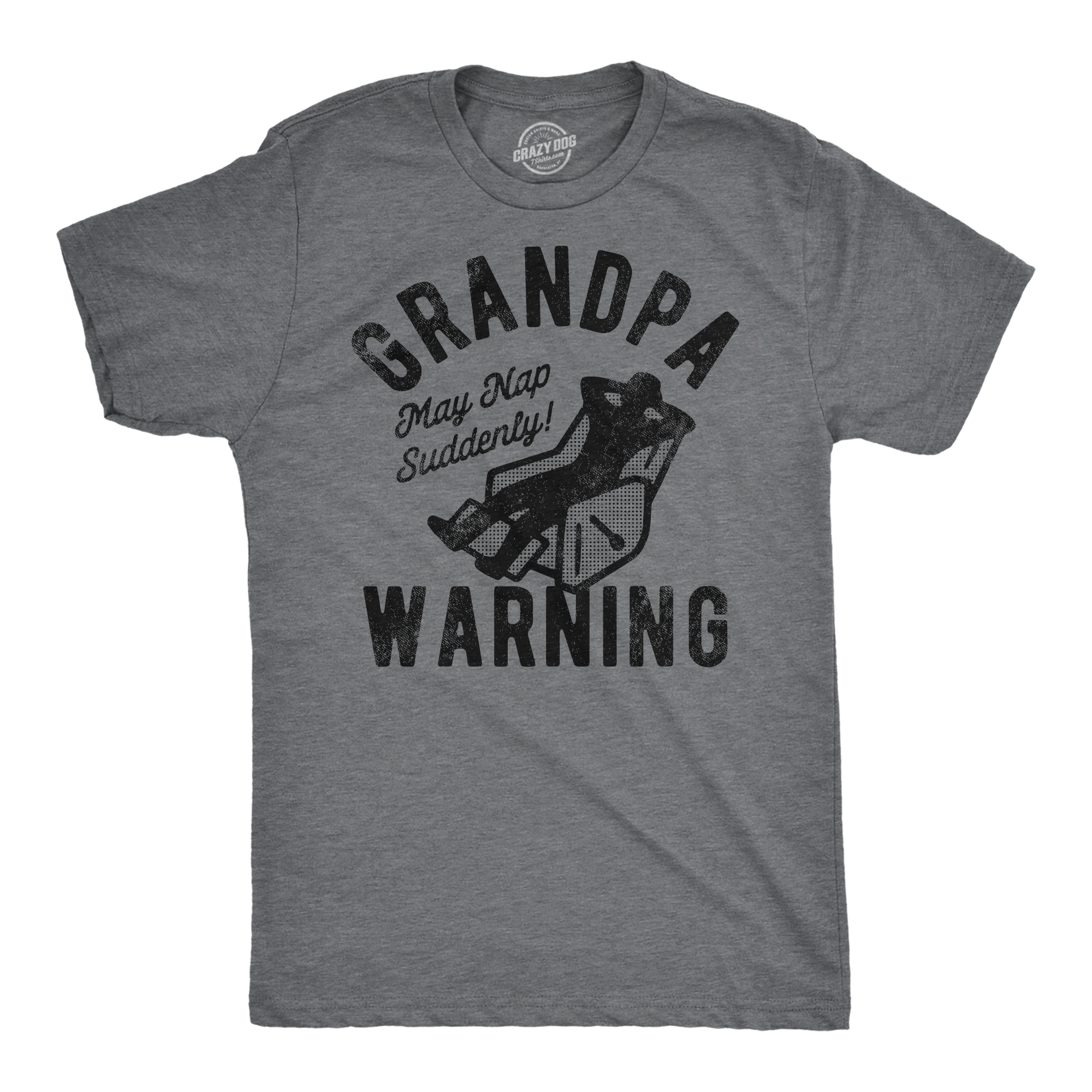 Funny Dark Heather Grey - Grandpa Warning Grandpa Warning Mens T Shirt Nerdy Father's Day sarcastic Tee