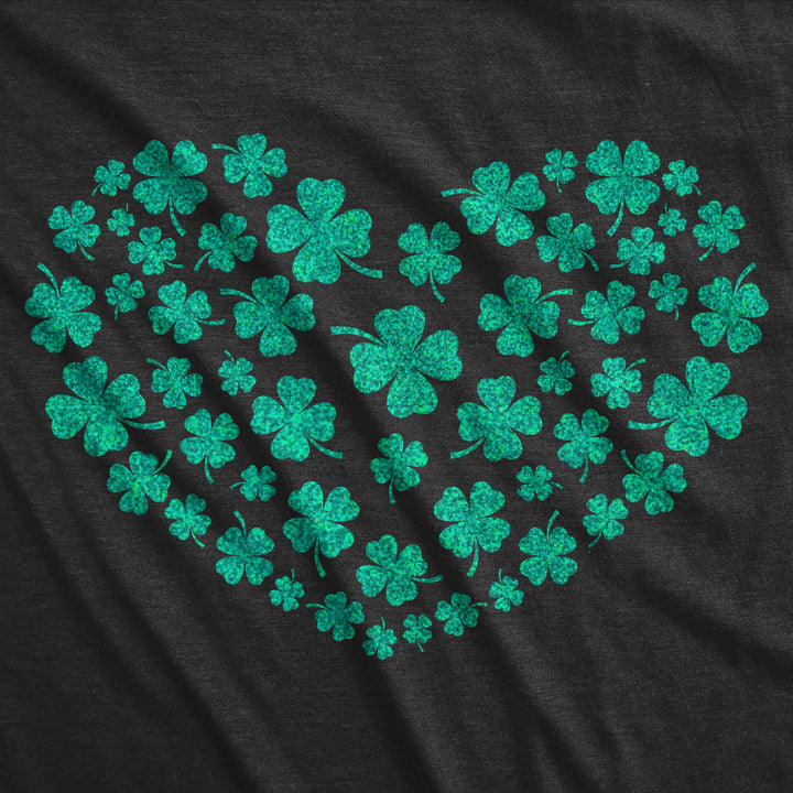 Glitter Clover Heart Women's T Shirt