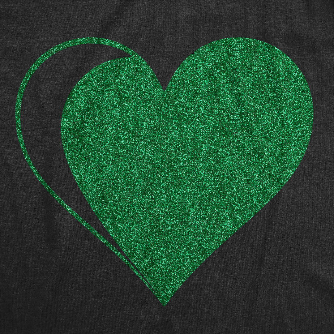 Green Glitter Heart Men's T Shirt