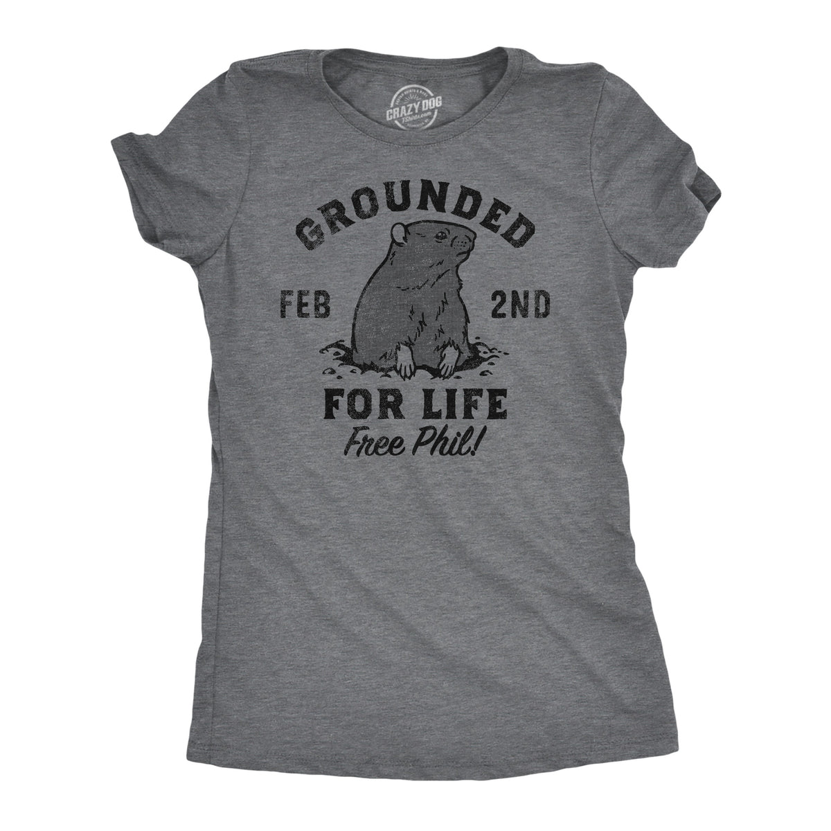 Funny Dark Heather Grey - Grounded For Life Grounded For Life Womens T Shirt Nerdy Sarcastic Tee