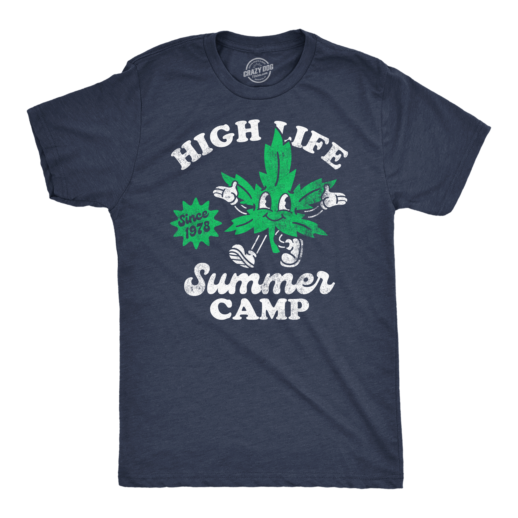 Funny Heather Navy - High Life Summer Camp High Life Summer Camp Mens T Shirt Nerdy 420 Camping sarcastic Tee