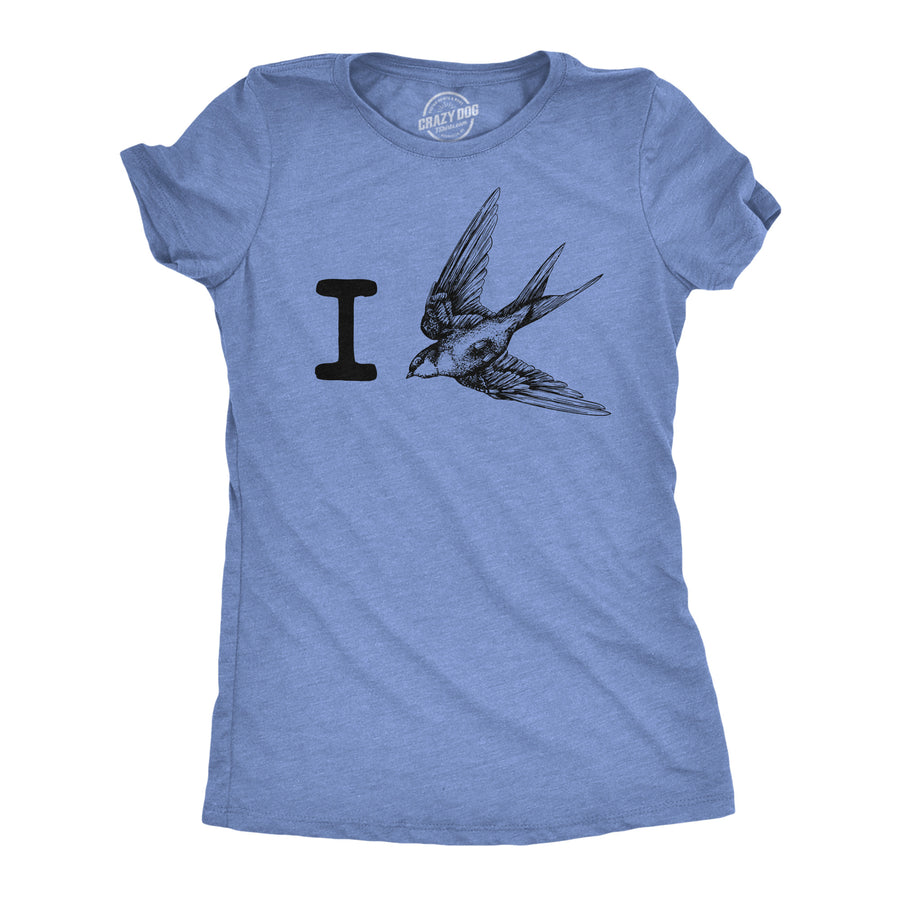 Funny Light Heather Blue - I Swallow I Swallow Womens T Shirt Nerdy sex animal sarcastic Tee