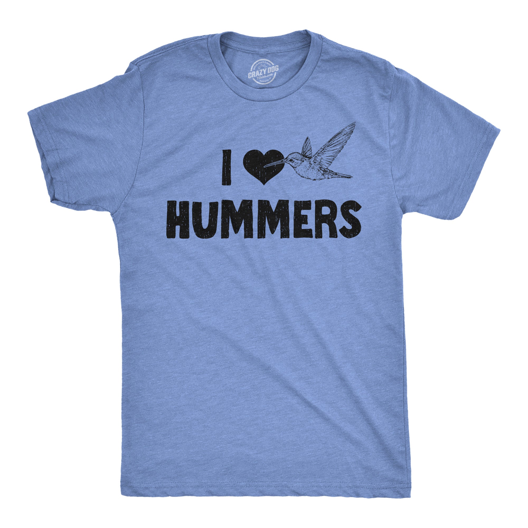 Funny Light Heather Blue - I Heart Hummers I Heart Hummers Mens T Shirt Nerdy animal sarcastic Tee