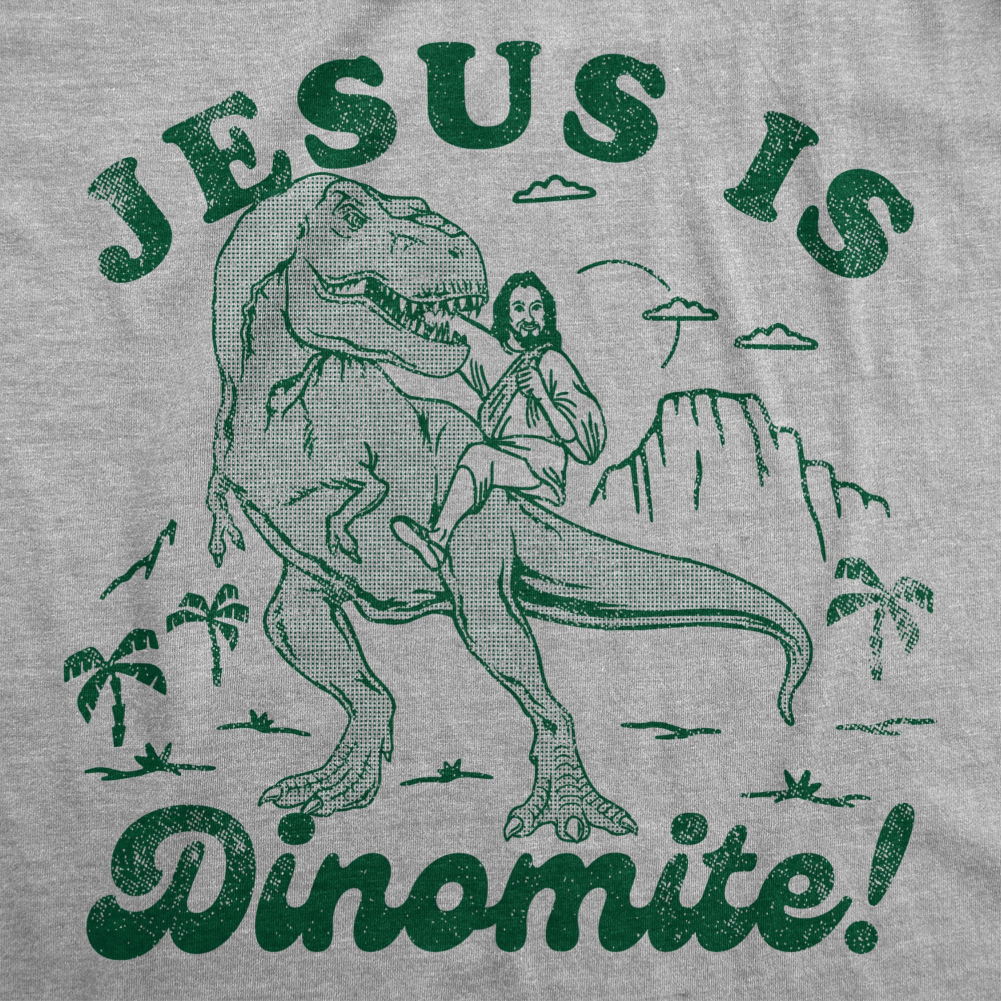 Funny Light Heather Grey - Jesus Is Dinomite Jesus Is Dinomite Womens T Shirt Nerdy Easter Religion Dinosaur Tee