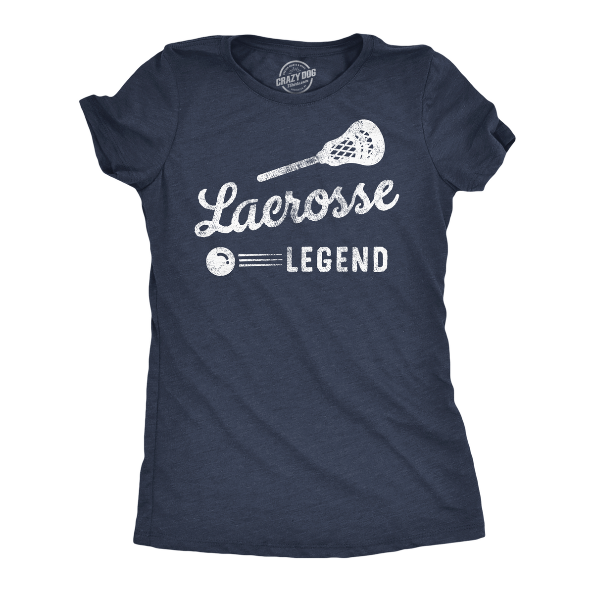 Funny Heather Navy - Lacrosse Legend Lacrosse Legend Womens T Shirt Nerdy Sarcastic Tee