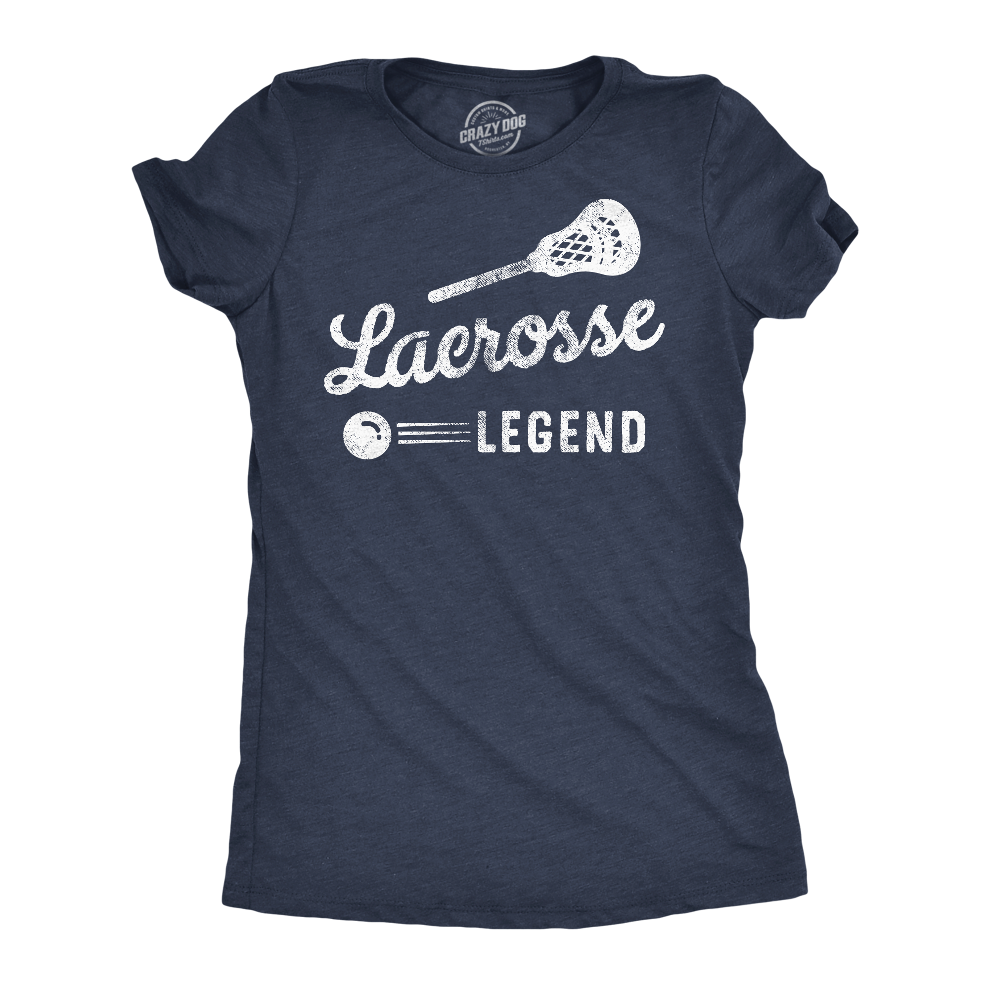 Funny Heather Navy - Lacrosse Legend Lacrosse Legend Womens T Shirt Nerdy Sarcastic Tee