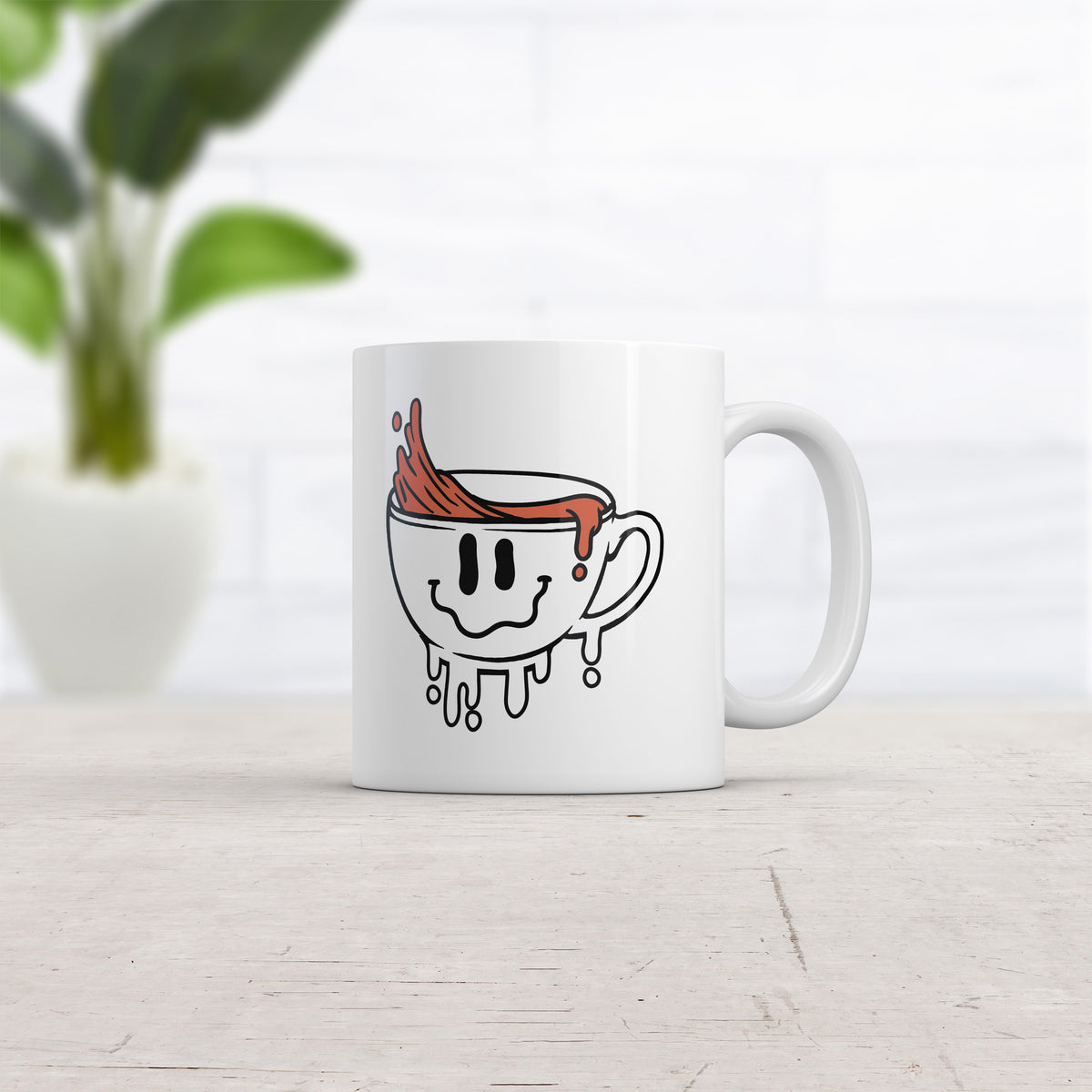 Dripping Melting Smiling Coffee Cup Mug