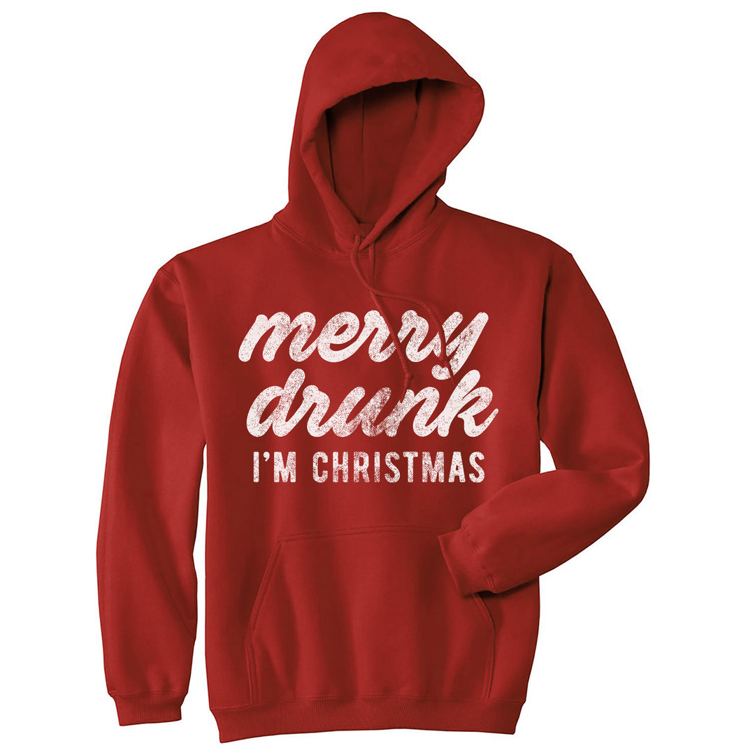 Funny Red - Merry Drunk Im Xmas Merry Drunk Im Christmas Hoodie Nerdy Christmas Drinking Tee