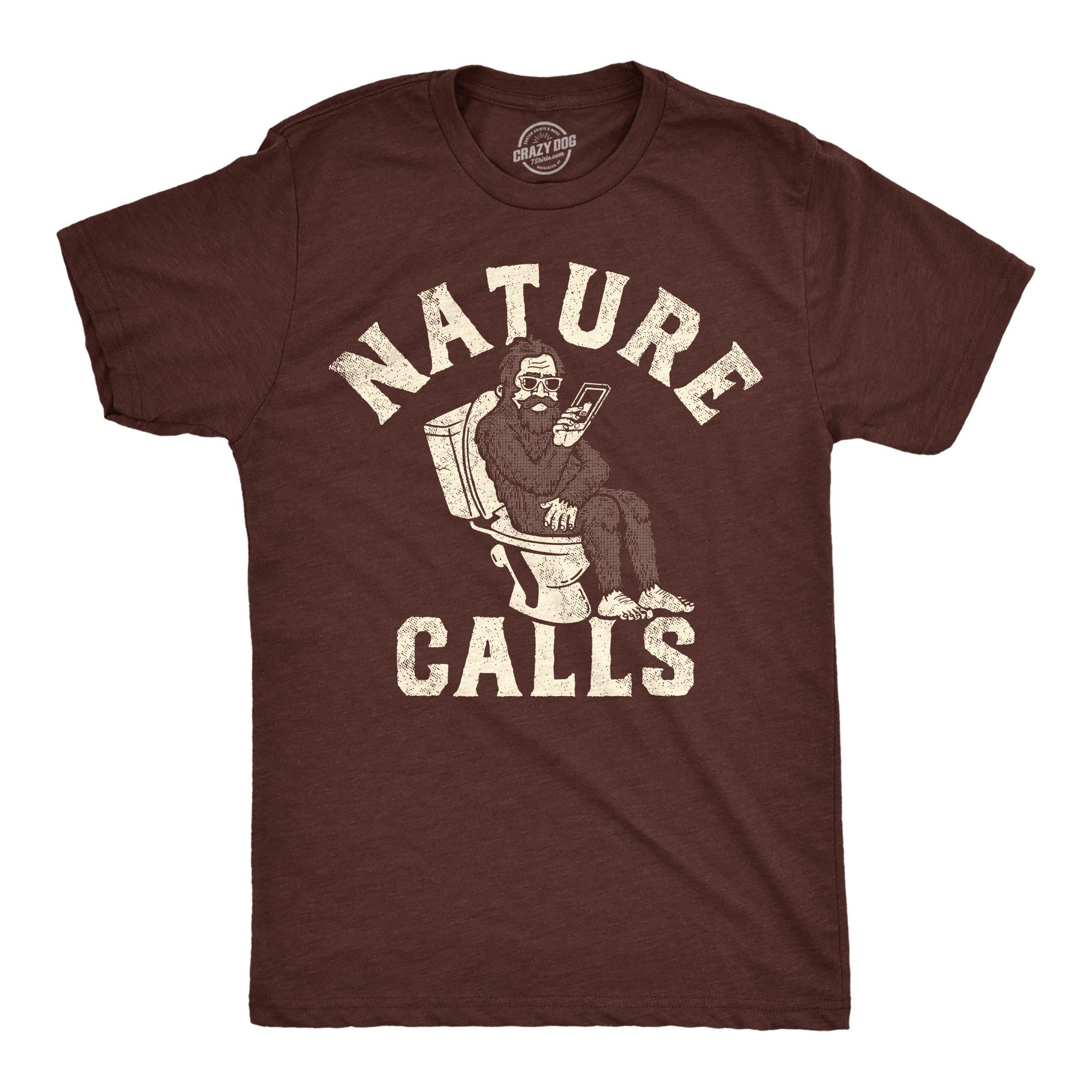 Funny Heather Brown - Nature Calls Nature Calls Mens T Shirt Nerdy Toilet sarcastic Tee