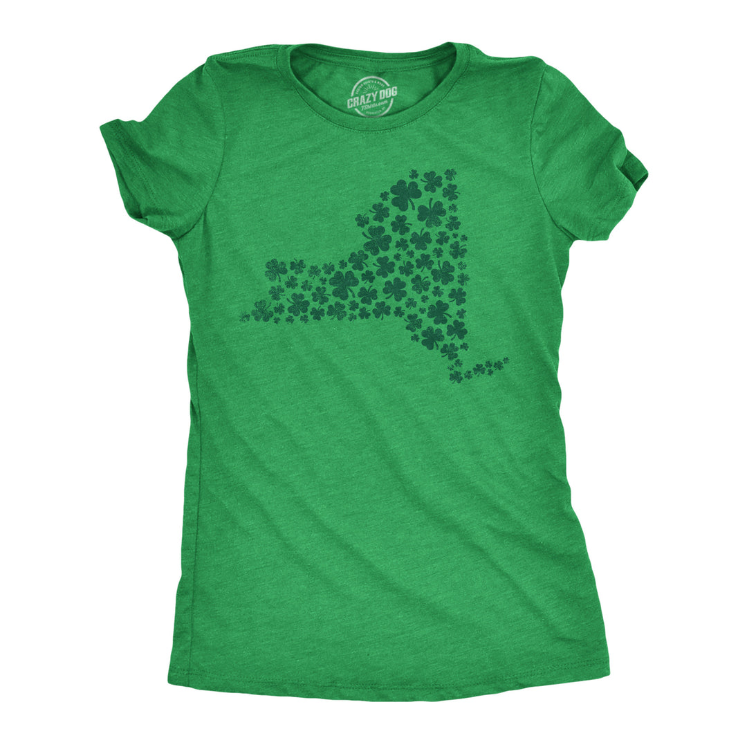 Funny Heather Green - New York State Clovers New York State Clovers Womens T Shirt Nerdy Saint Patrick's Day Tee