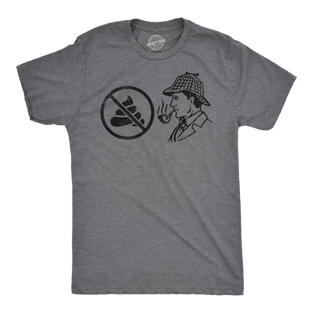 Funny Dark Heather Grey - No Shit Sherlock No Shit Sherlock Mens T Shirt Nerdy sarcastic Tee