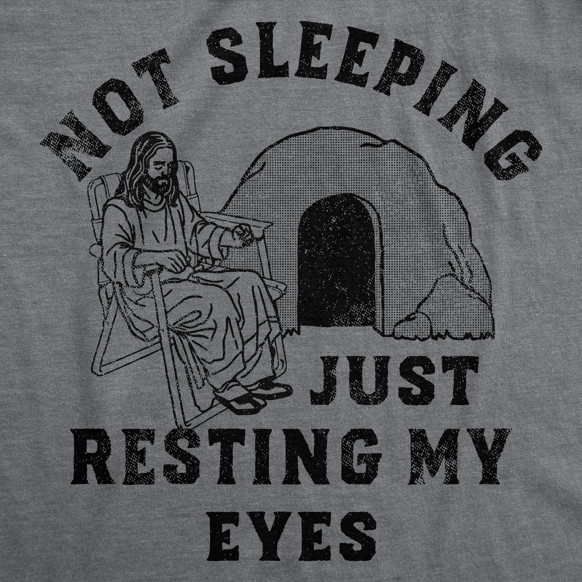 Funny Light Heather Grey - Not Sleeping Not Sleeping Just Resting My Eyes Mens T Shirt Nerdy Easter Sarcastic Tee
