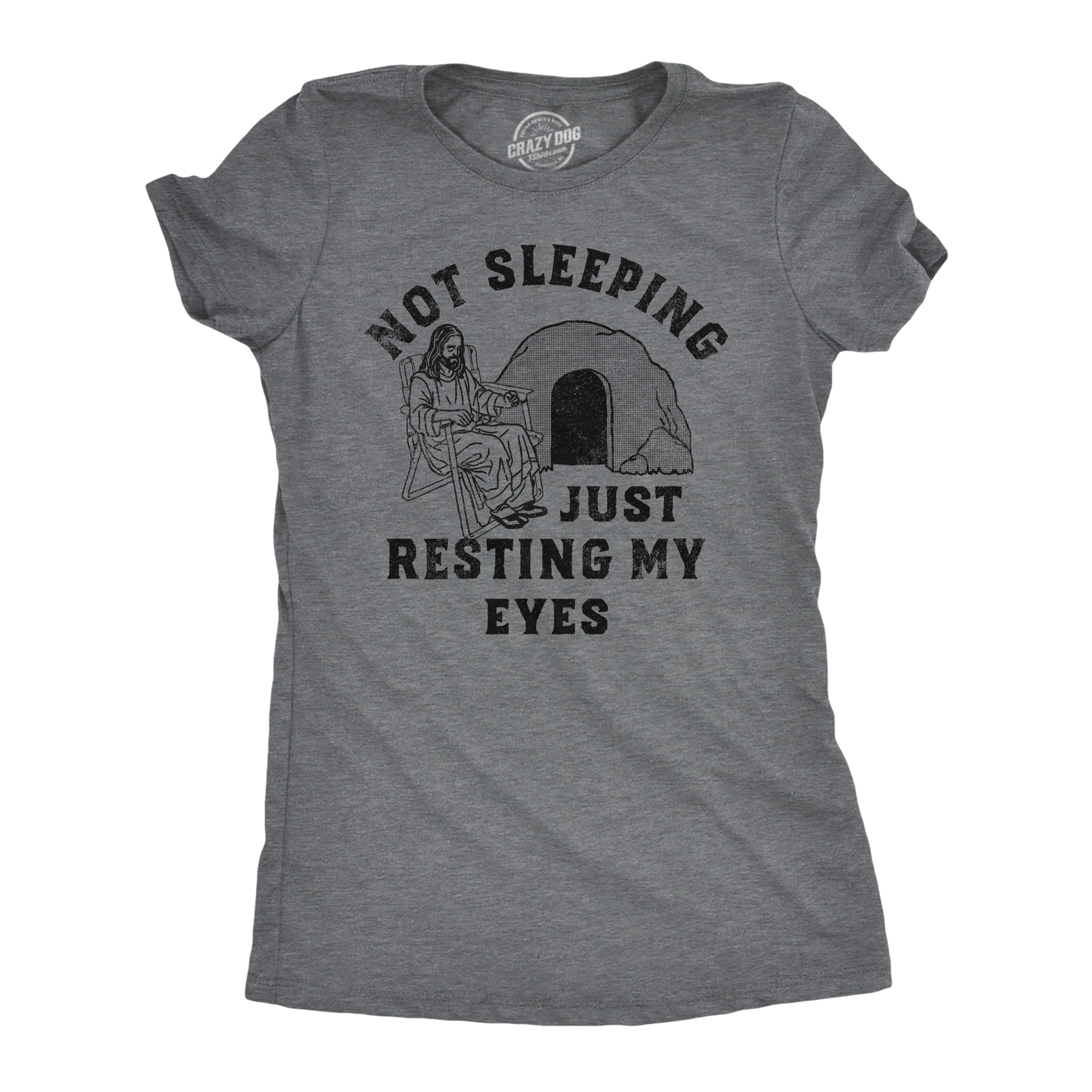 Funny Light Heather Grey - Not Sleeping Not Sleeping Just Resting My Eyes Womens T Shirt Nerdy Easter Sarcastic Tee