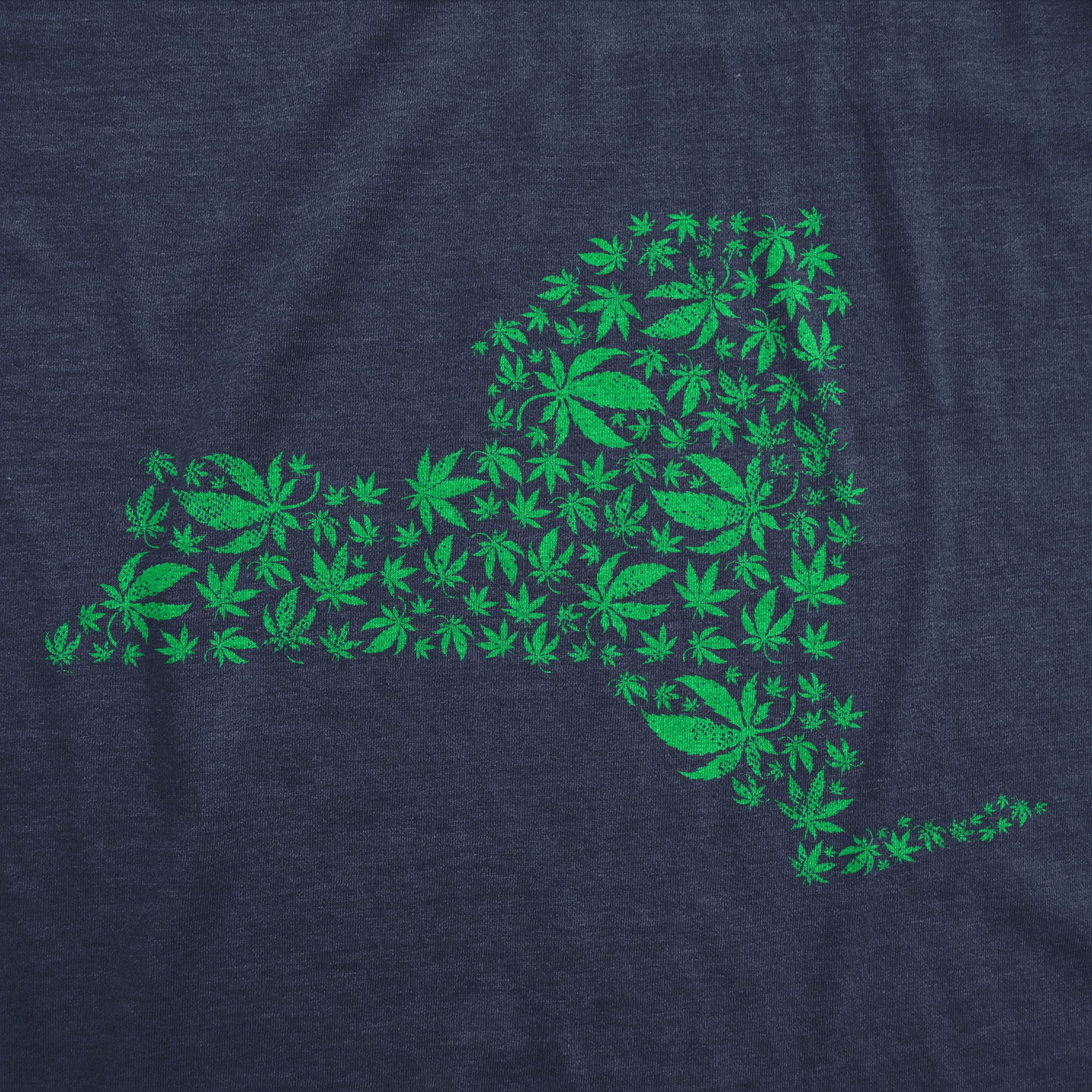 Funny Heather Navy - NY State Pot Leaves New York State Pot Leaves Mens T Shirt Nerdy 420 Tee