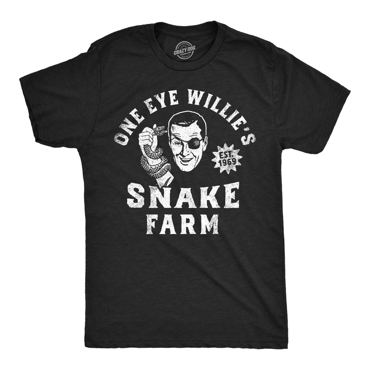 Funny Heather Black - One Eye Willies Snake Farm Nugs Before Hugs Mens T Shirt Nerdy Sarcastic animal Tee