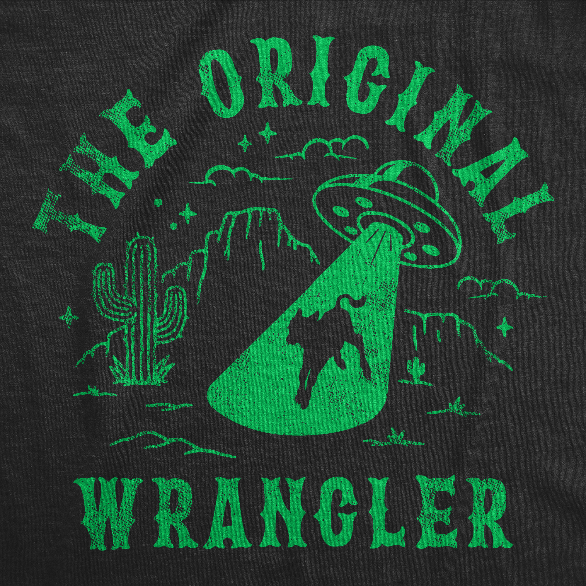 Funny Heather Black - The Original Wranglers UFO The Original Wrangler UFO Mens T Shirt Nerdy sarcastic Tee