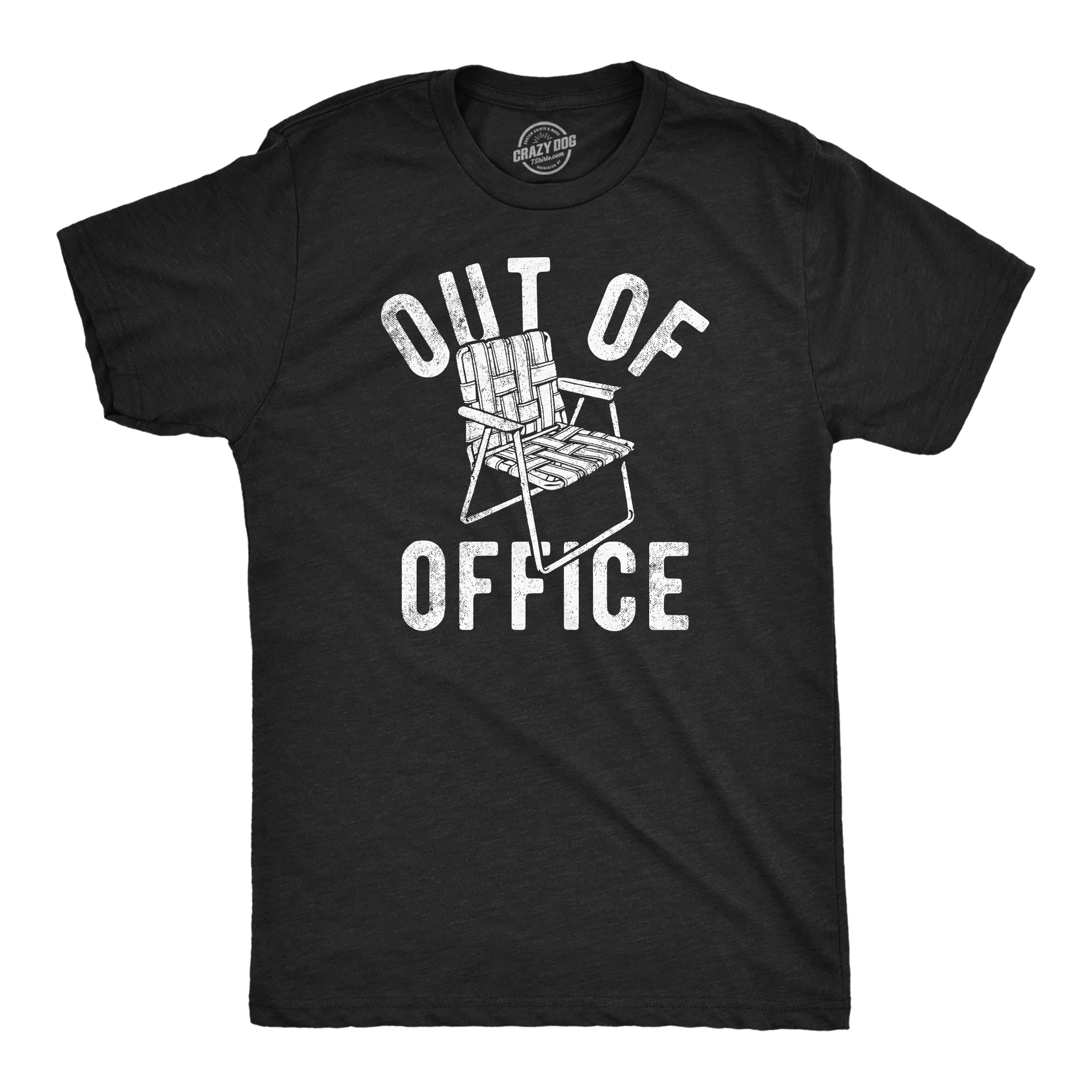 Funny Heather Black - Out Of Office Lawn Chair Out Of Office Lawn Chair Mens T Shirt Nerdy Office Vacation Sarcastic Tee