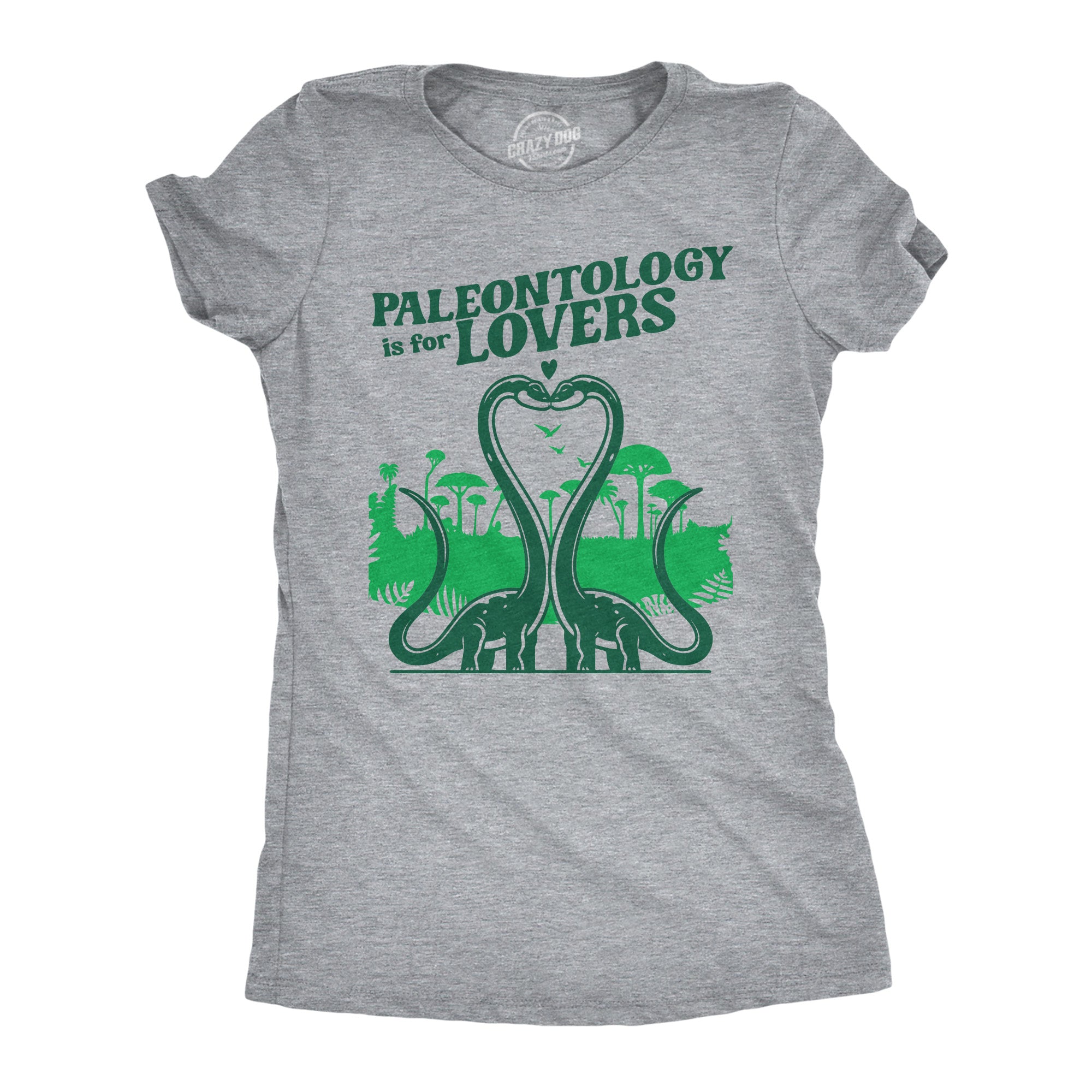 Funny Light Heather Grey - Paleontology Is For Lovers Paleontology Is For Lovers Womens T Shirt Nerdy Dinosaur Tee