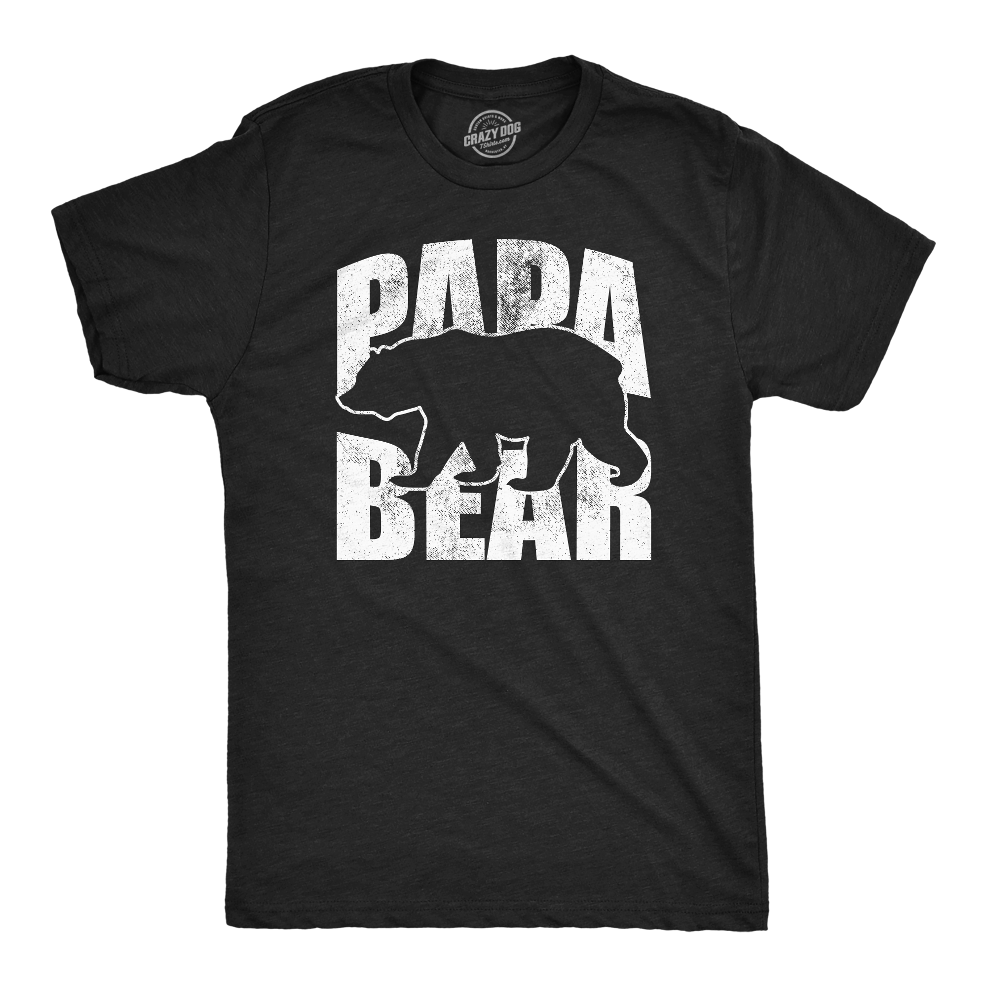 Funny Heather Black - Papa Bear V2 Papa Bear Silhouette Mens T Shirt Nerdy Father's Day animal Tee