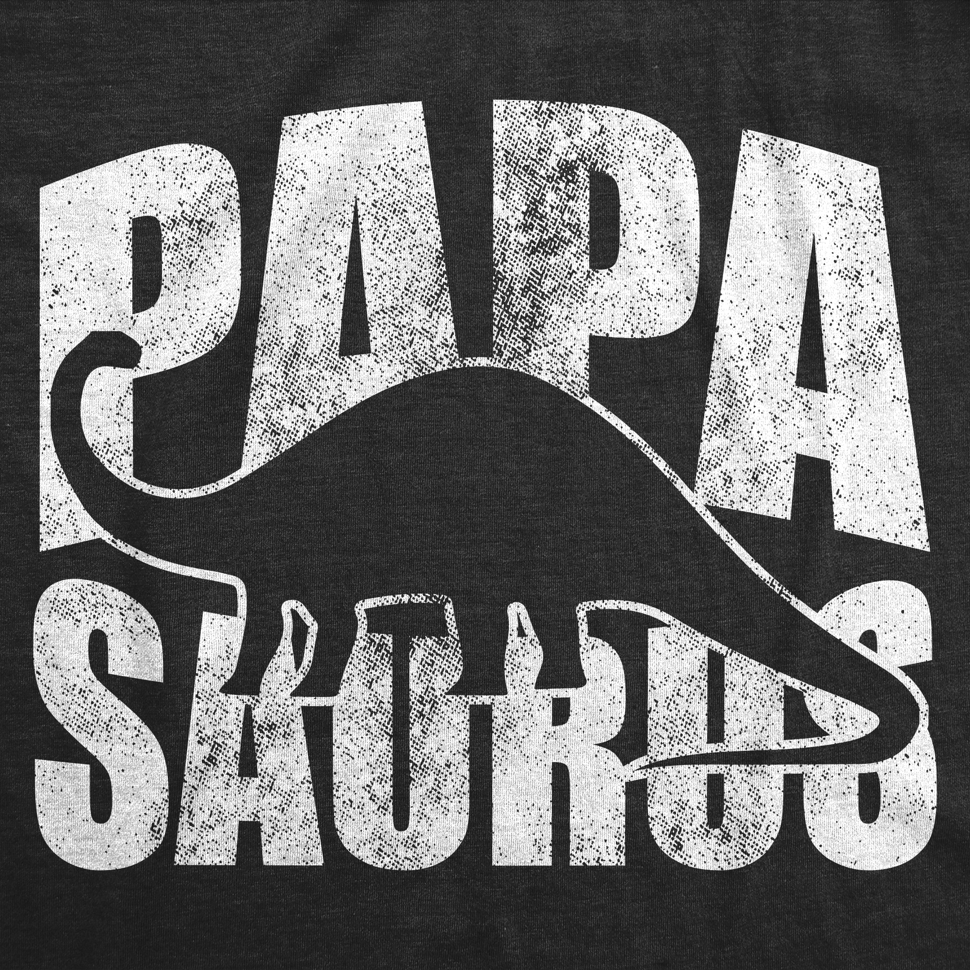 Funny Heather Black - Papasaurus Silhouette Papasaurus Silhouette Mens T Shirt Nerdy Father's Day Dinosaur Tee
