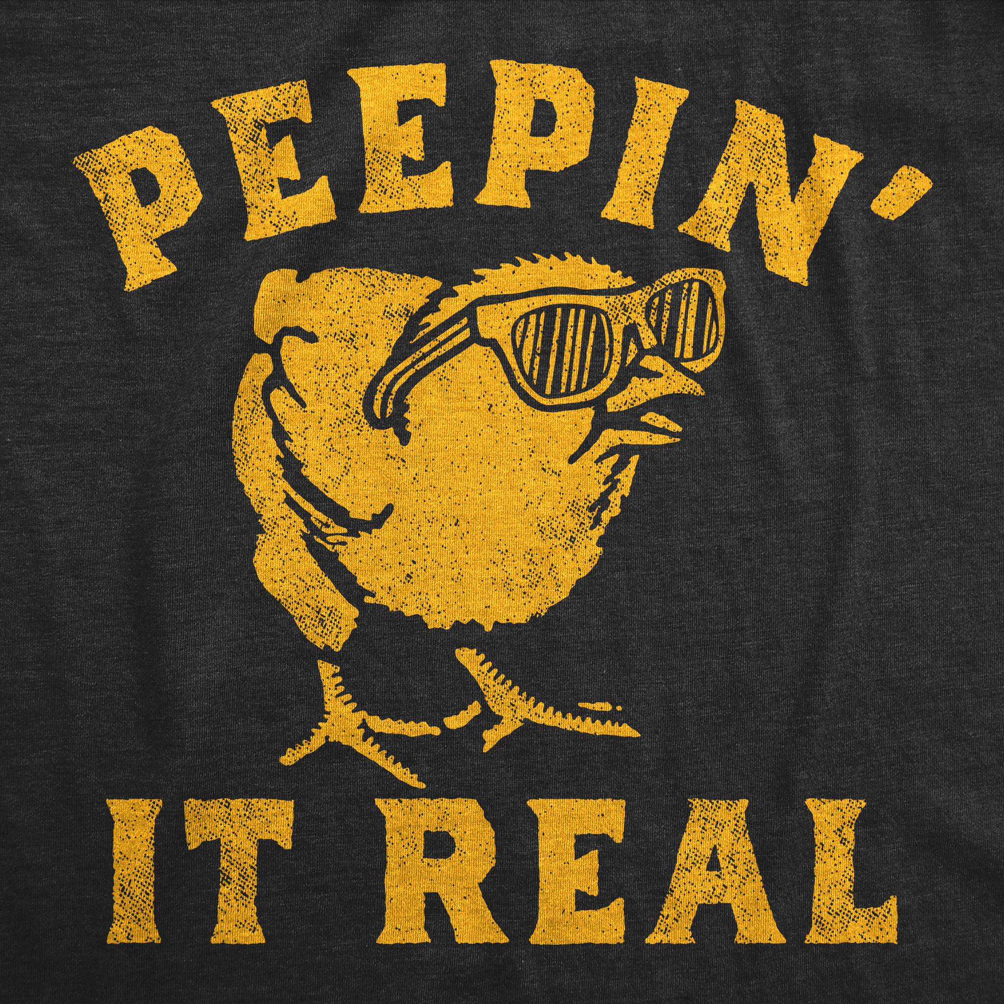 Funny Heather Black - Peepin It Real Peepin It Real Mens T Shirt Nerdy animal Sarcastic Tee