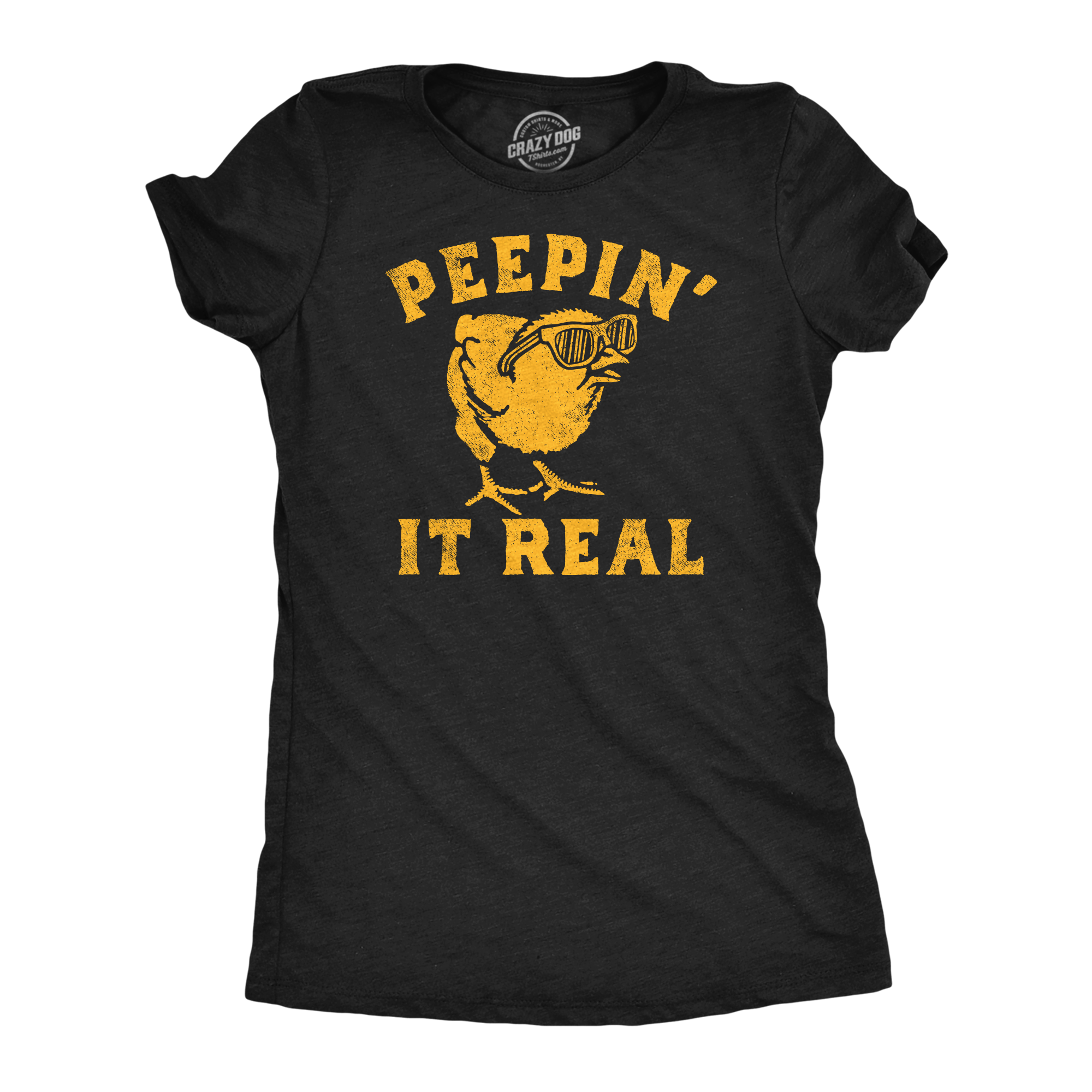 Funny Heather Black - Peepin It Real Peepin It Real Womens T Shirt Nerdy animal Sarcastic Tee