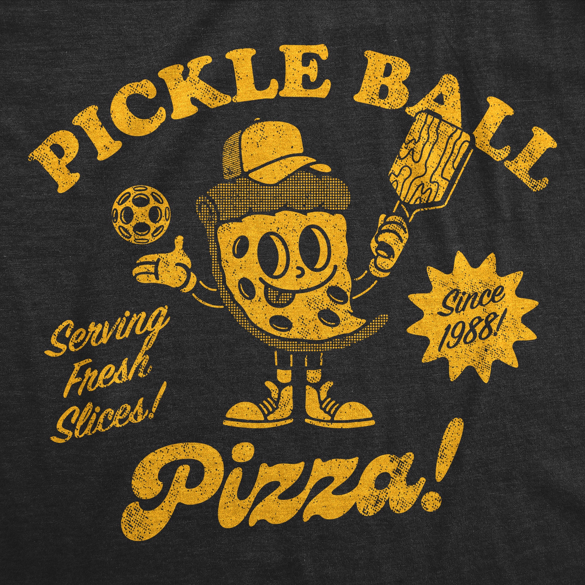 Funny Heather Black - Pickleball Pizza Pickleball Pizza Mens T Shirt Nerdy food sarcastic Tee