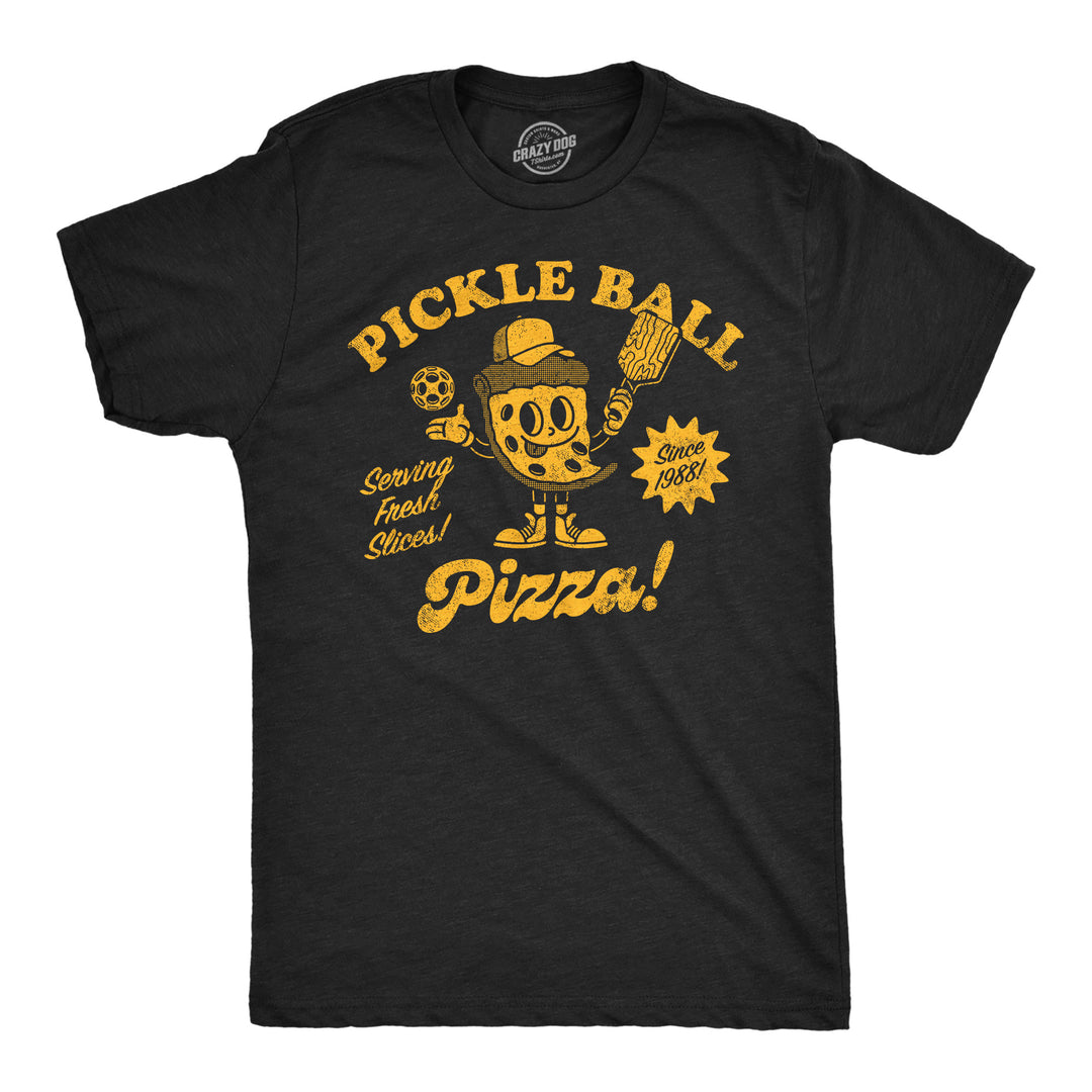 Funny Heather Black - Pickleball Pizza Pickleball Pizza Mens T Shirt Nerdy Pickleball food sarcastic Tee