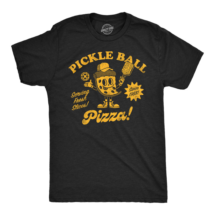 Funny Heather Black - Pickleball Pizza Pickleball Pizza Mens T Shirt Nerdy Pickleball food sarcastic Tee