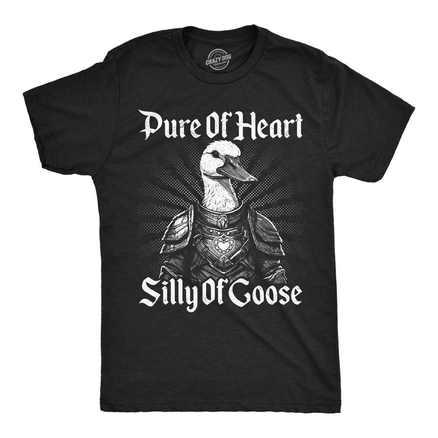 Funny Heather Black - Silly Of Goose Pure Of Heart Silly Of Goose Mens T Shirt Nerdy sarcastic Tee