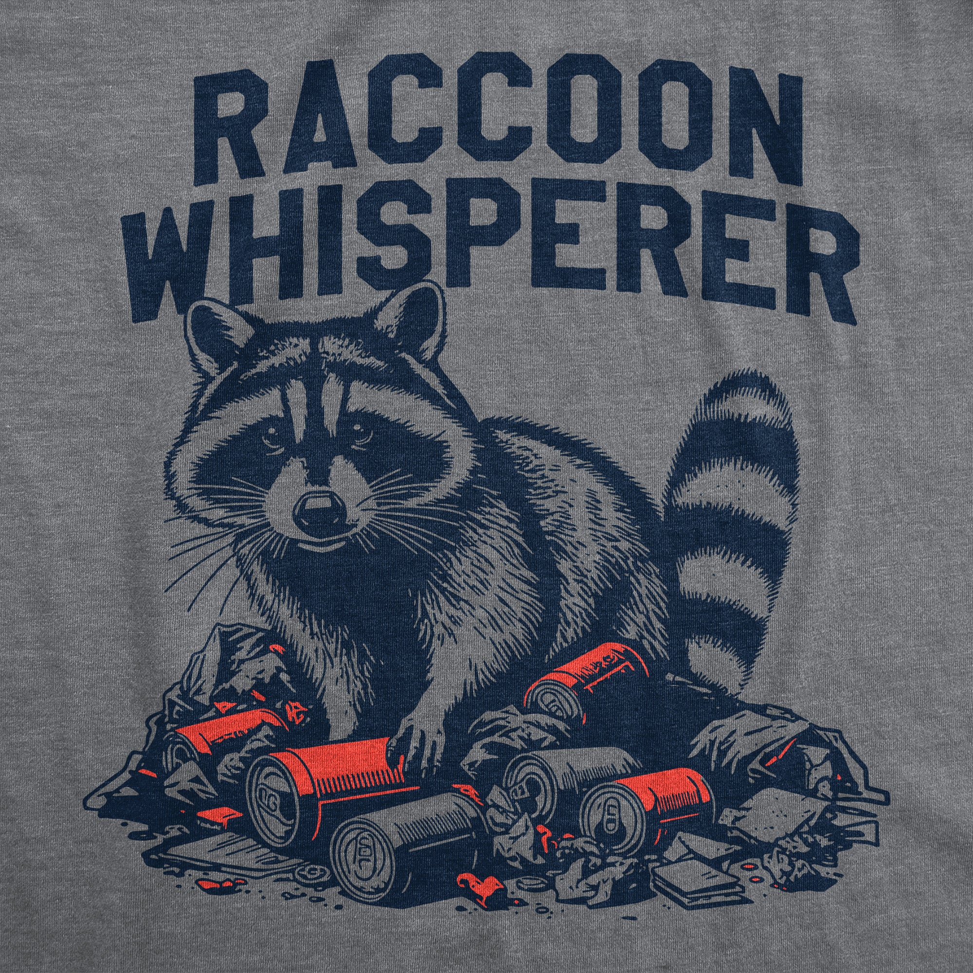 Funny Dark Heather Grey - Raccoon Whisperer Raccoon Whisperer Womens T Shirt Nerdy animal sarcastic Tee