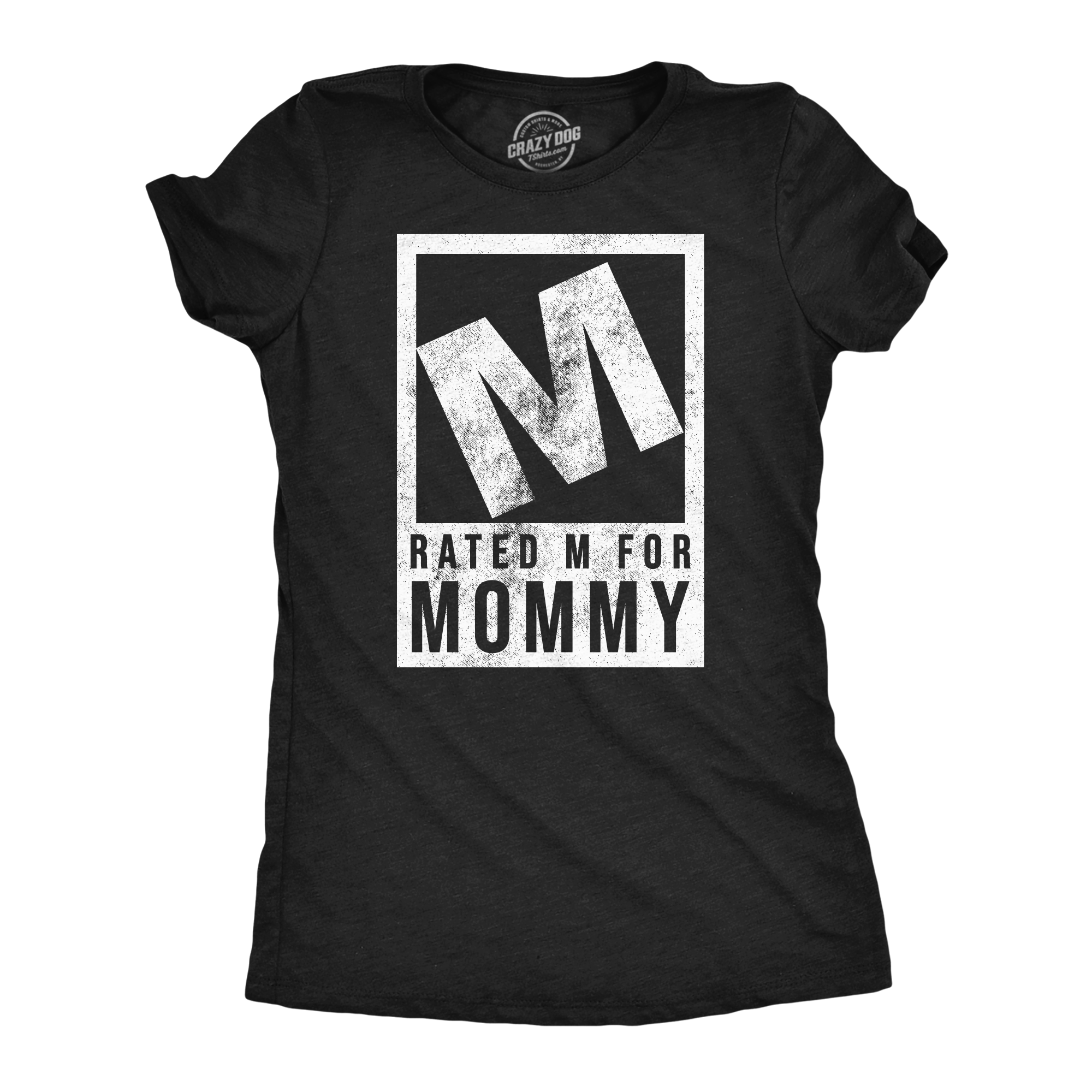 Funny Heather Black - Rated M For Mommy Rated M For Mommy Womens T Shirt Nerdy Mother's Day Video Games sarcastic Tee