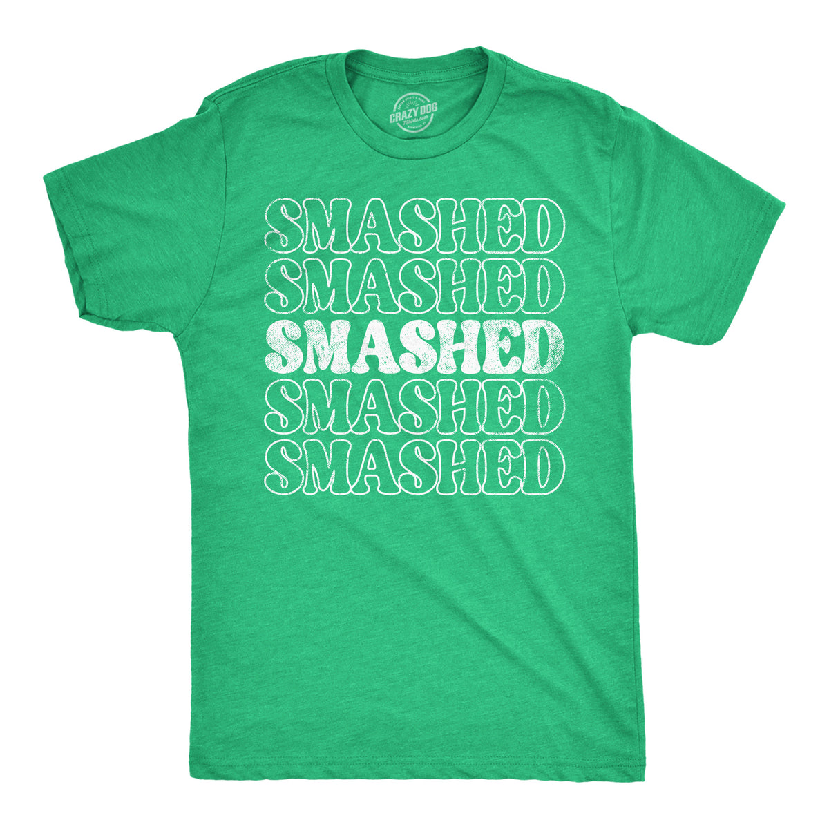 Funny Heather Green - Retro Smashed Retro Smashed Mens T Shirt Nerdy Saint Patrick&#39;s Day Drinking Tee