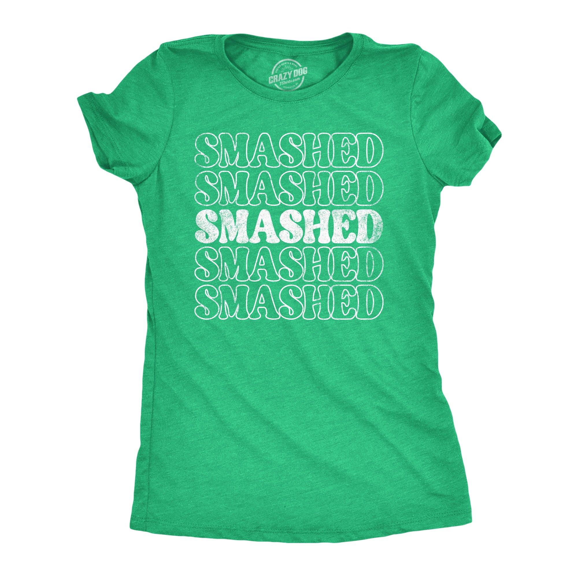 Funny Heather Green - Retro Smashed Retro Smashed Womens T Shirt Nerdy Saint Patrick's Day Drinking Tee