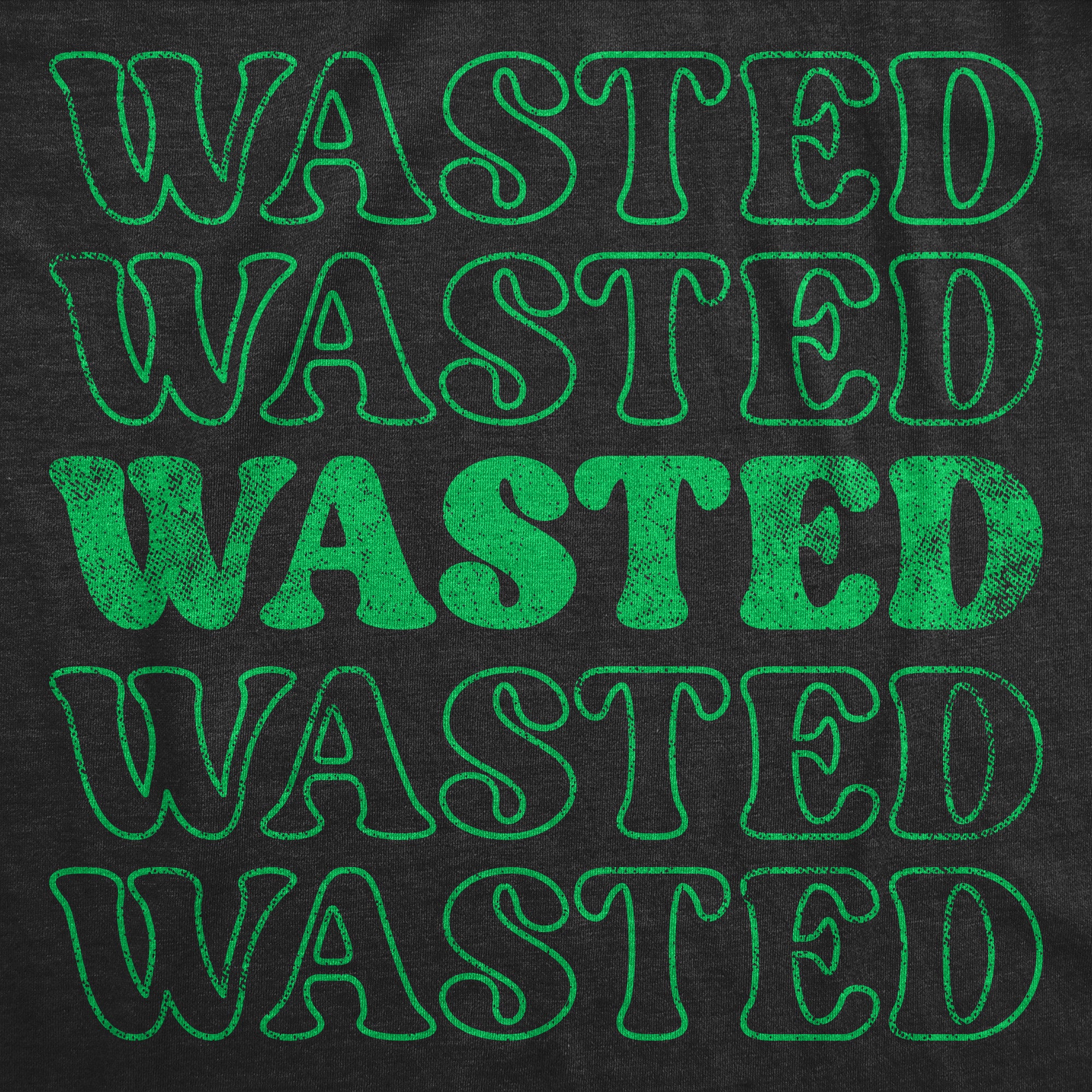 Funny Heather Black - Retro Wasted Retro Wasted Womens T Shirt Nerdy Saint Patrick's Day Drinking Tee