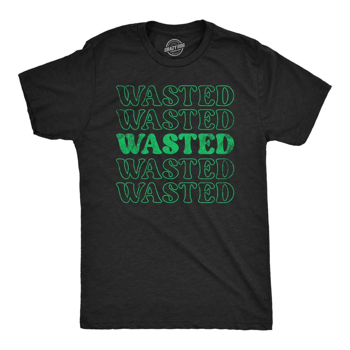 Funny Heather Black - Retro Wasted Retro Wasted Mens T Shirt Nerdy Saint Patrick&#39;s Day Drinking Tee