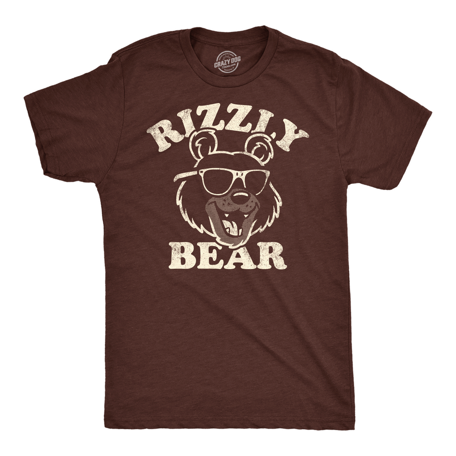 Funny Heather Brown - Rizzly Bear Rizzly Bear Mens T Shirt Nerdy sarcastic animal Tee