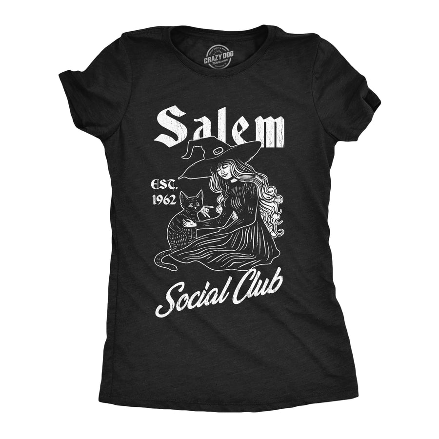 Funny Heather Black - Salem Social Club Salem Social Club Womens T Shirt Nerdy Halloween introvert Tee
