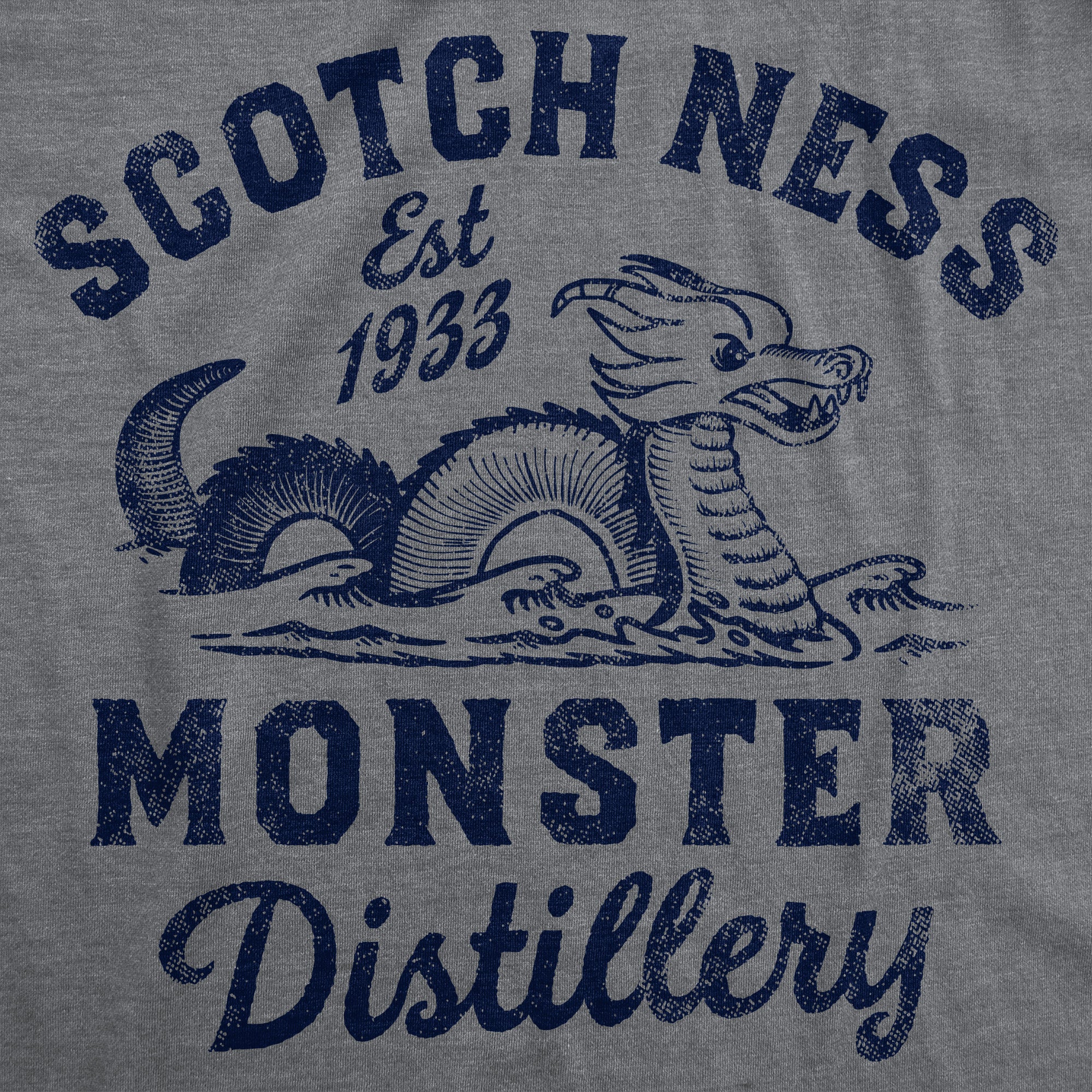 Funny Dark Heather Grey - Scotch Ness Monster Scotch Ness Monster Distillery Womens T Shirt Nerdy Liquor sarcastic Tee
