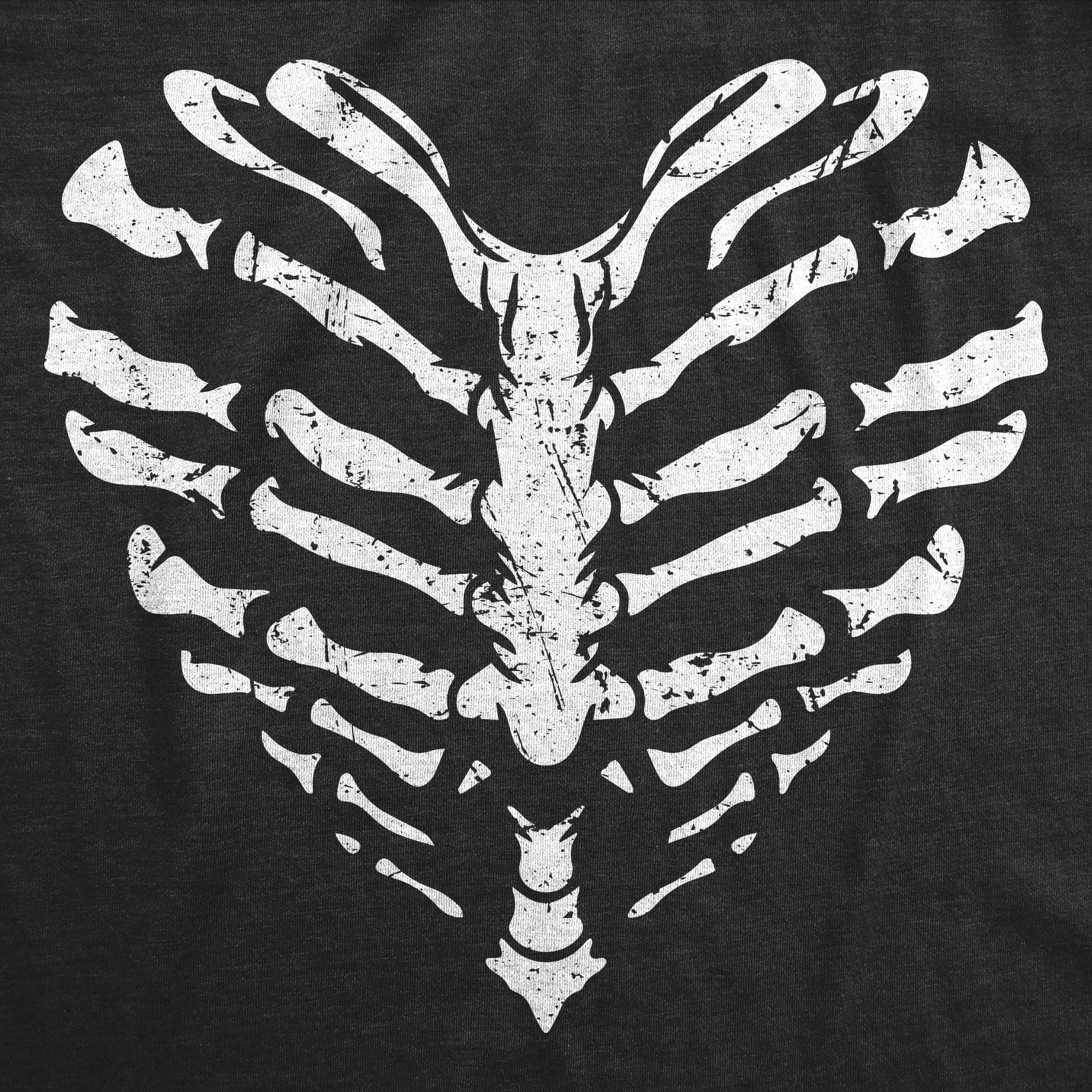 Funny Heather Black - Skeleton Ribcage Heart Skeleton Ribcage Heart Womens T Shirt Nerdy Sarcastic Tee