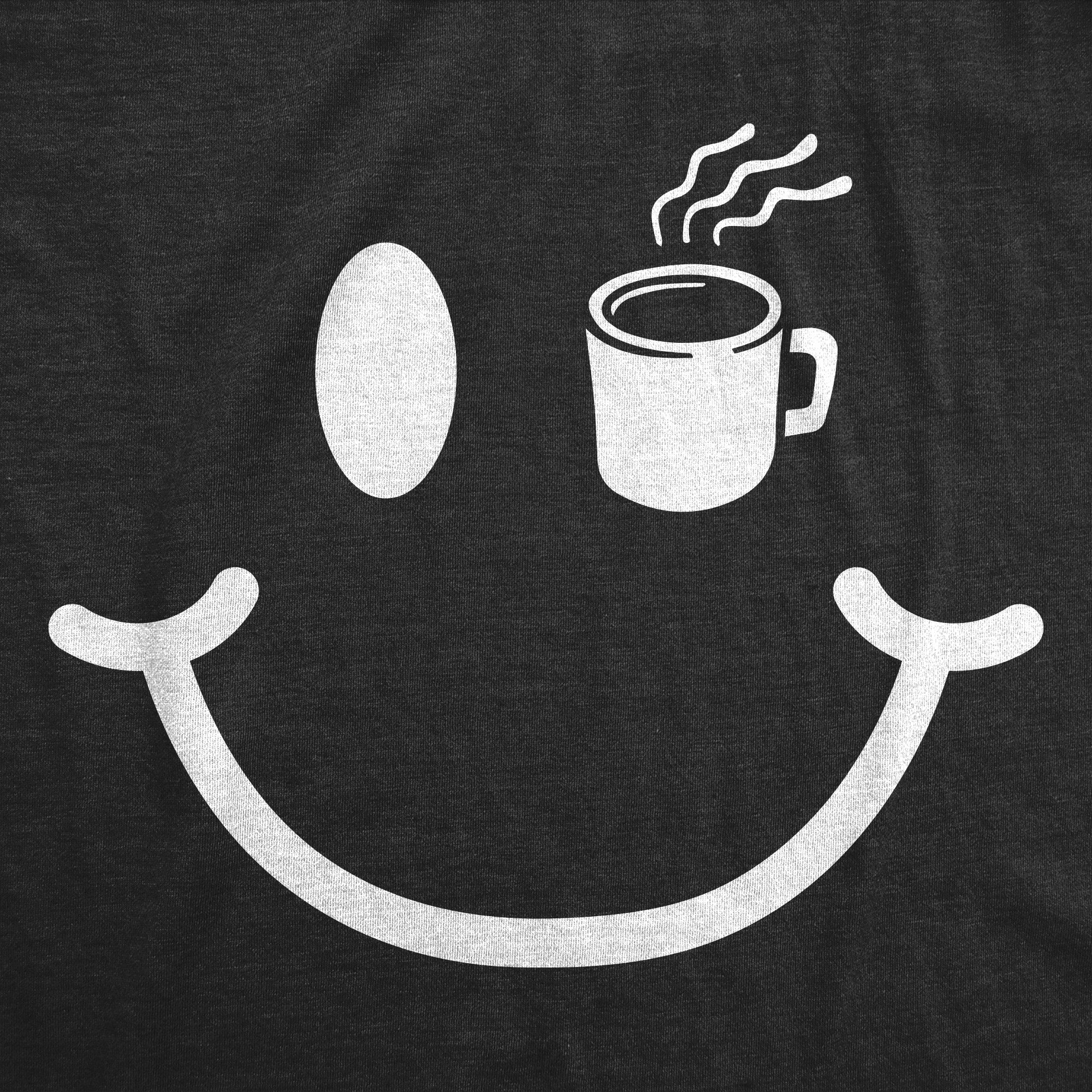 Funny Heather Black - Coffee Cup Smiling Face Coffee Cup Smiling Face Womens T Shirt Nerdy coffee Tee