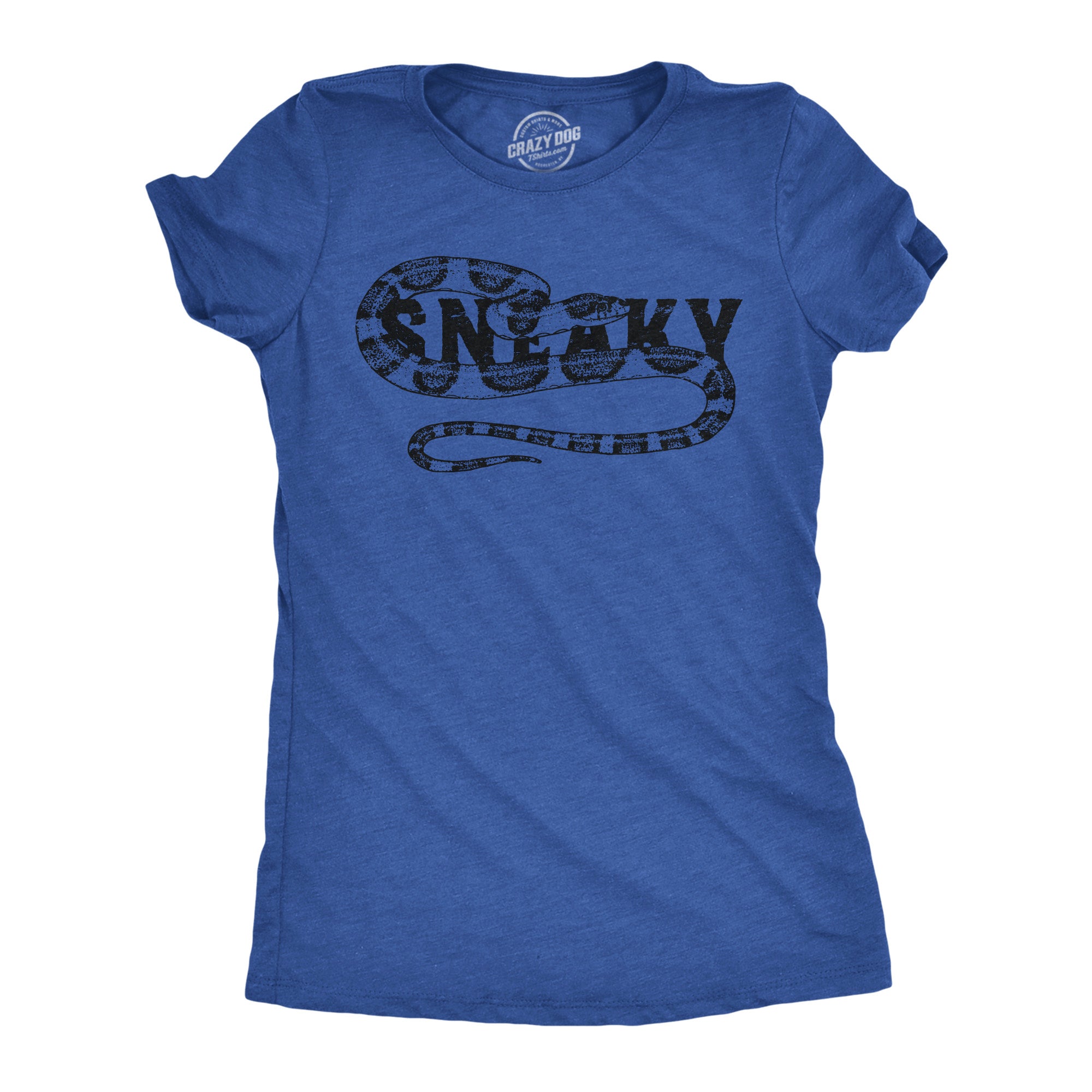 Funny Heather Royal - Sneaky Snake Sneaky Snake Womens T Shirt Nerdy animal sarcastic Tee