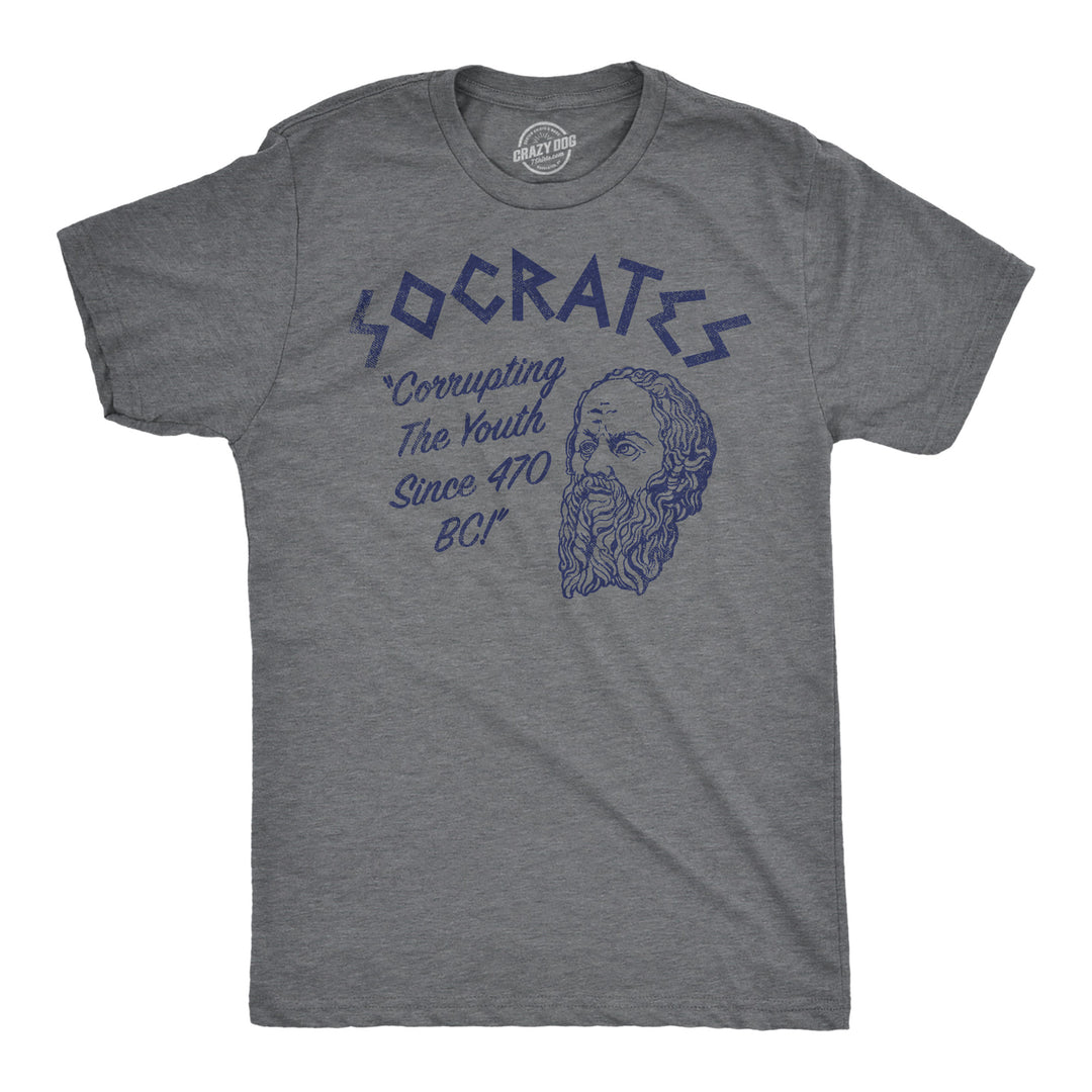Funny Dark Heather Grey - Socrates Socrates Mens T Shirt Nerdy sarcastic Tee