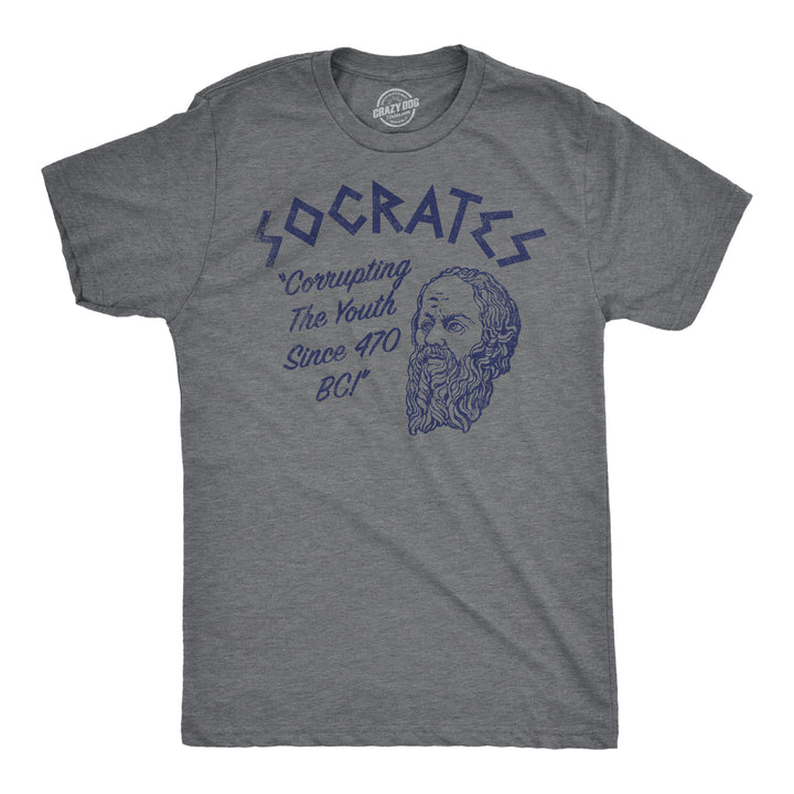 Funny Dark Heather Grey - Socrates Socrates Mens T Shirt Nerdy sarcastic Tee