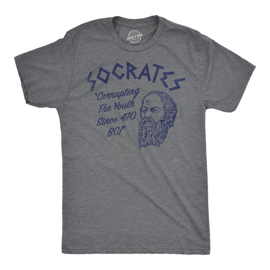 Funny Dark Heather Grey - Socrates Socrates Mens T Shirt Nerdy sarcastic Tee