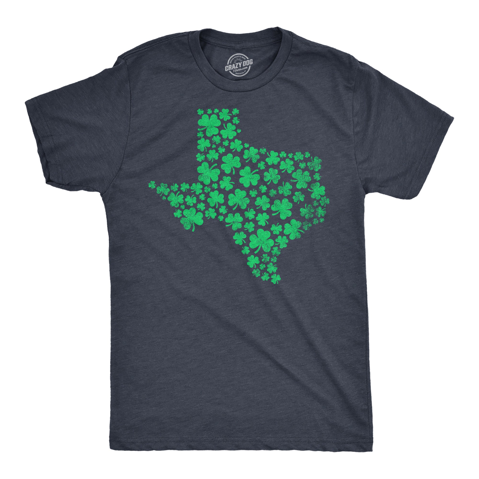 Funny Heather Navy - Texas State Clovers Texas State Clover Mens T Shirt Nerdy Saint Patrick's Day Tee