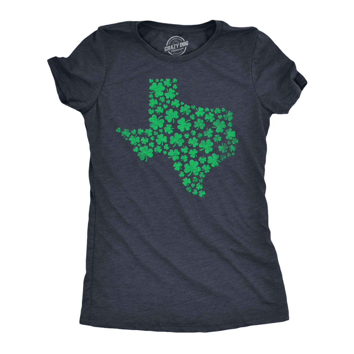 Funny Heather Navy - Texas State Clovers Texas State Clover Womens T Shirt Nerdy Saint Patrick&#39;s Day Tee