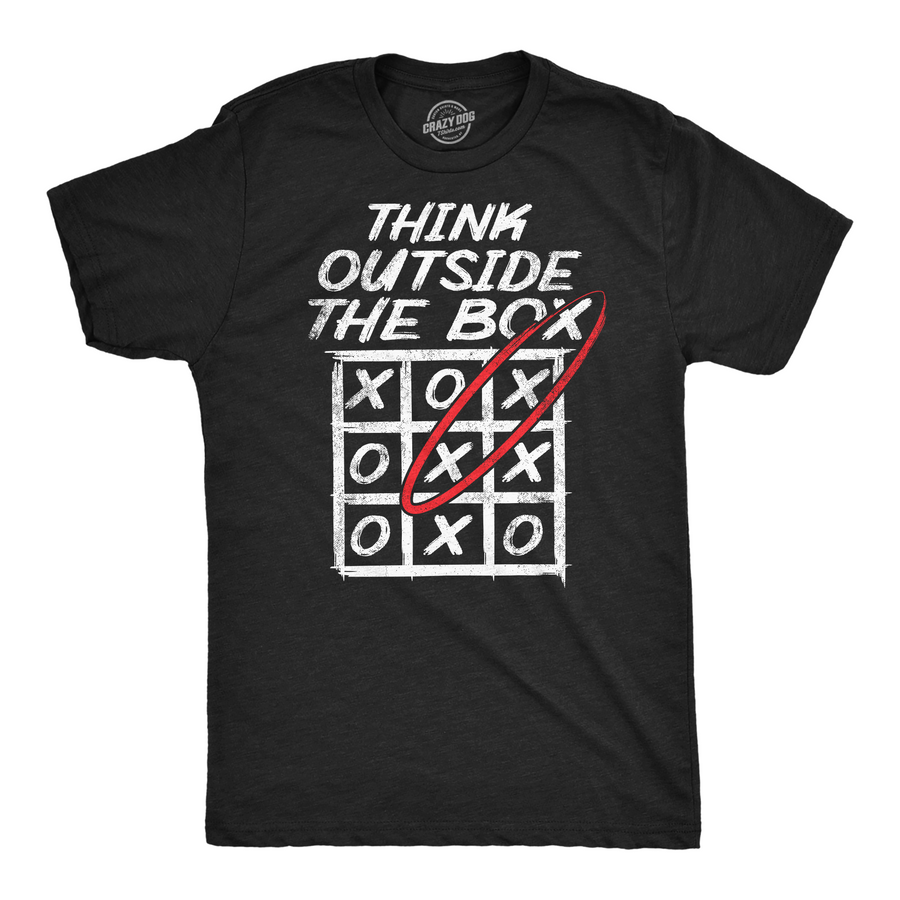 Funny Heather Black - Think Outside The Box Think Outside The Box Mens T Shirt Nerdy sarcastic Tee